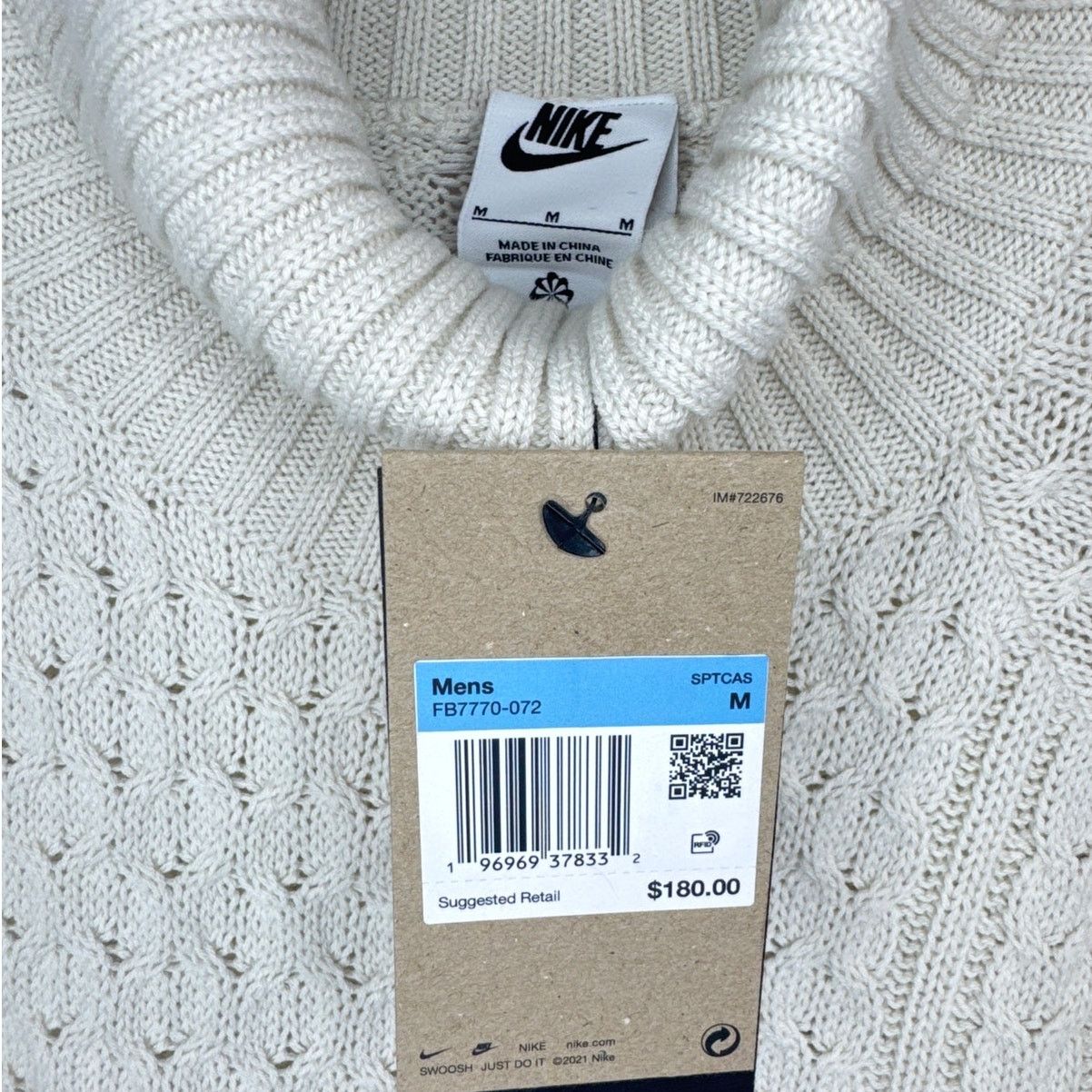 Nike NWT Nike Life Cable Knit Turtleneck Sweater Mens Size M Size US M / EU 48-50 / 2 - 5 Thumbnail