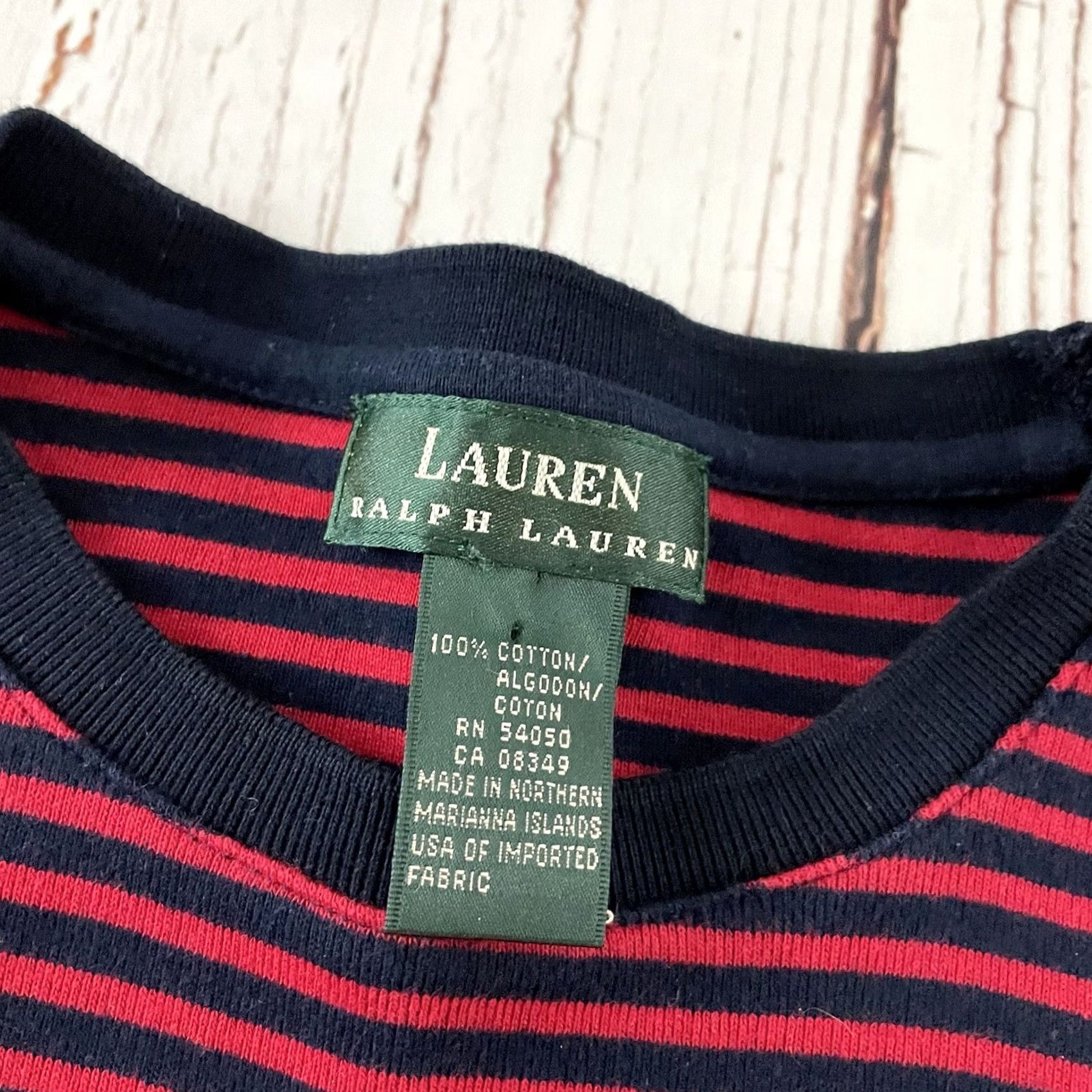 Ralph Lauren Lauren Ralph Lauren Striped Blouse Women's L Blue Red 3/4 Sleeve Cotton Top Size L / US 10 / IT 46 - 2 Thumbnail