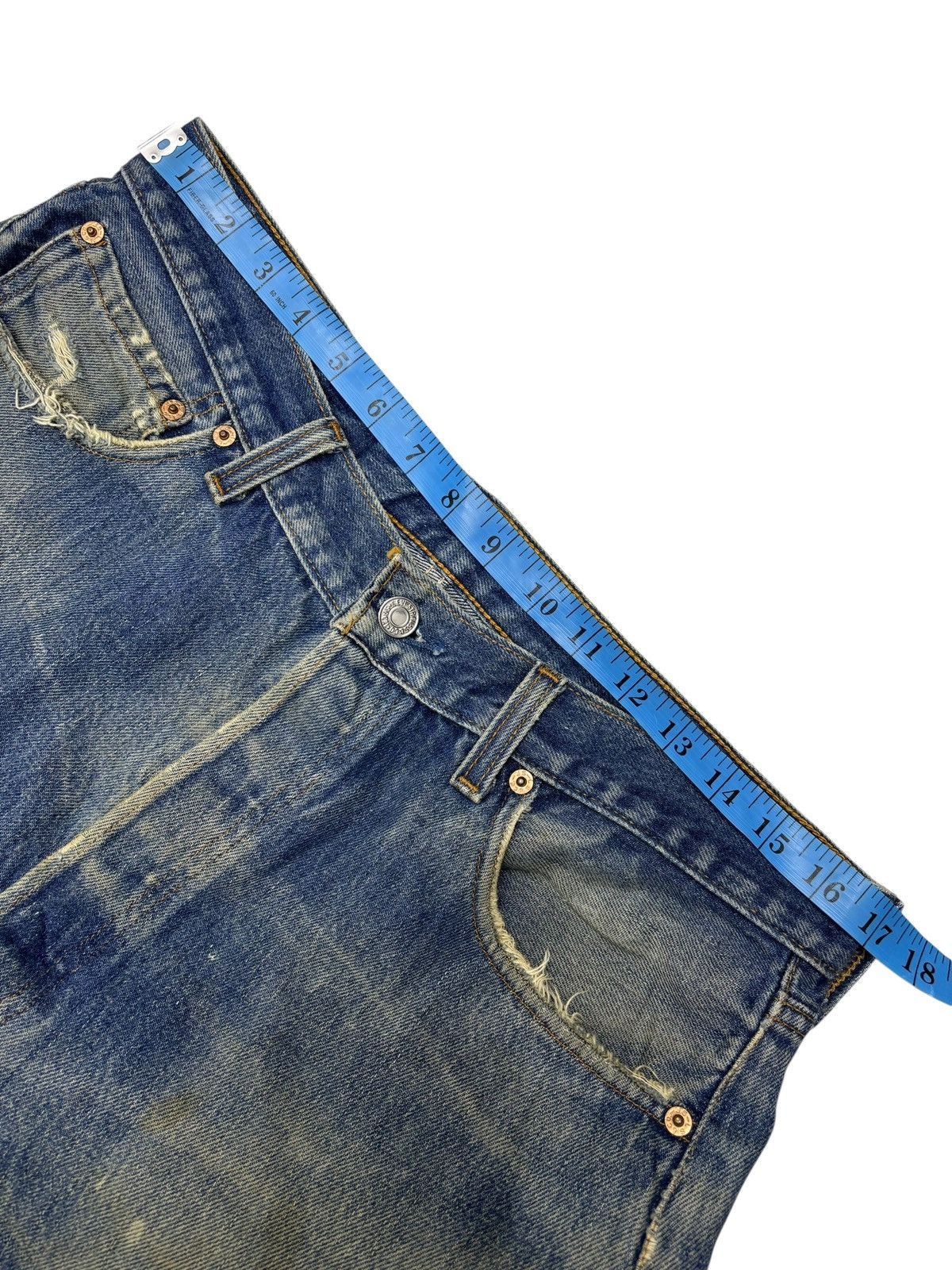 Kapital Vintage Levis 501xx Destroyed Denim Jean Made in USA 🇺🇸 Size US 34 / EU 50 - 9 Thumbnail