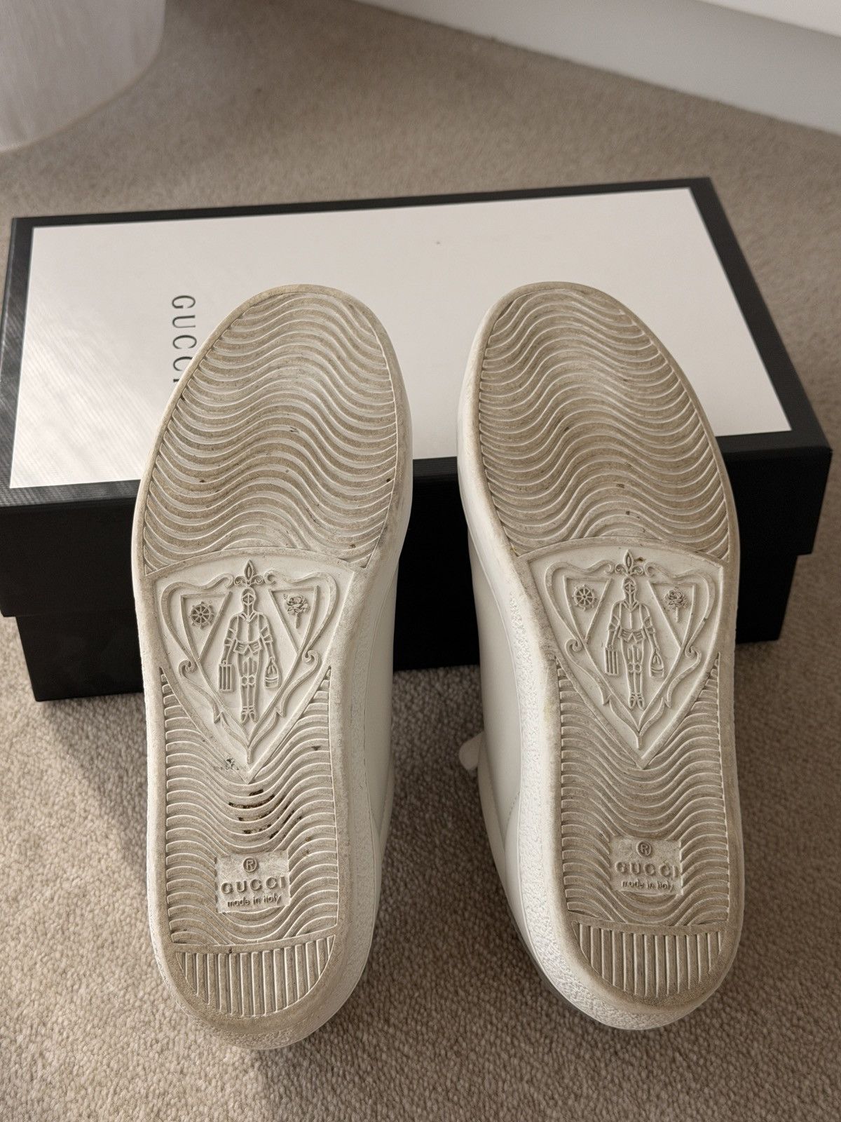 Gucci Gucci Interlocking GG White Leather Sneakers Size US 7 / IT 37 - 4 Thumbnail