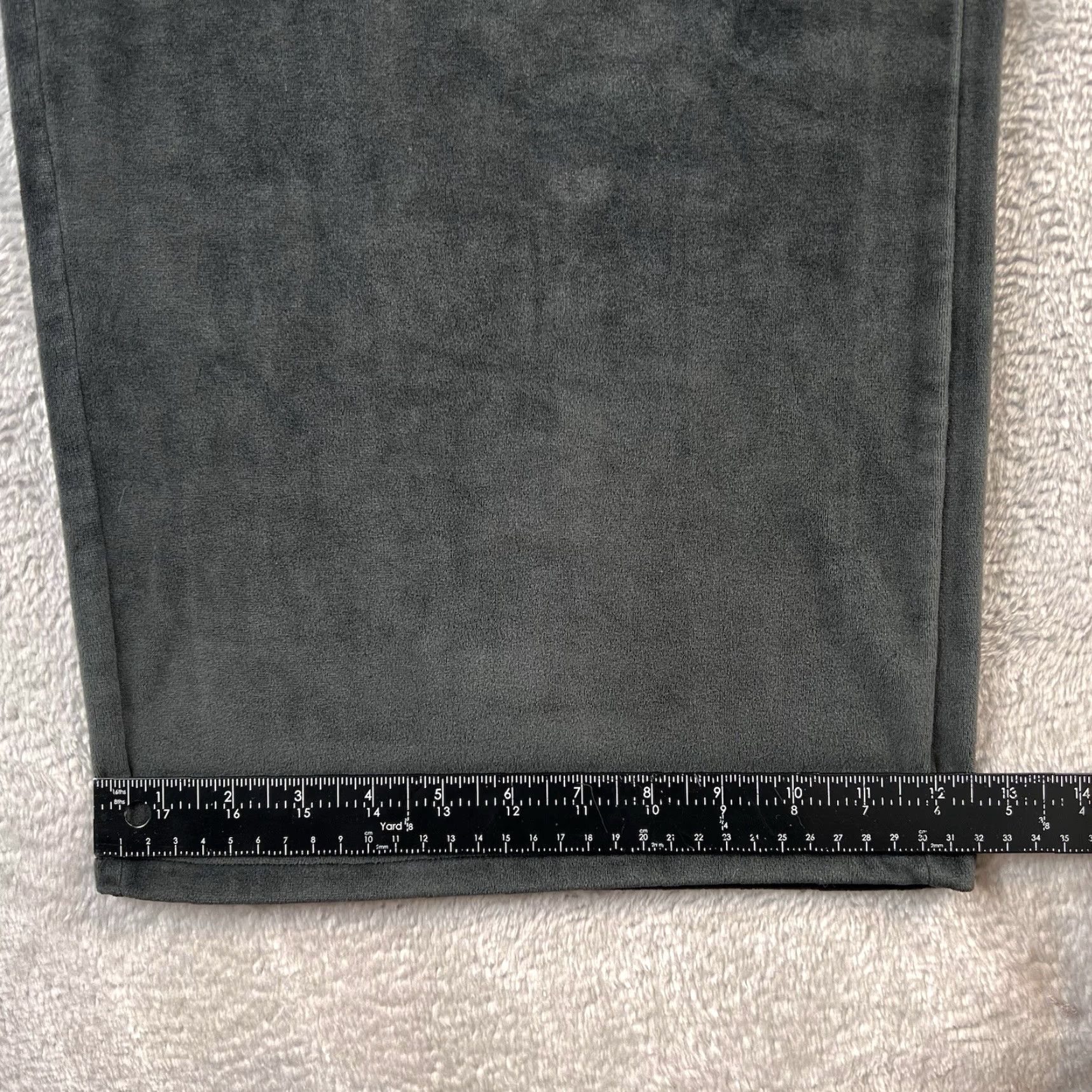 Abercrombie & Fitch Abercrombie & Fitch Gilly Hicks Velour Wide Leg Pants Pull On Women M Charcoal Black 90s Adjustable Waist Size 32" / US 10 / IT 46 - 5 Thumbnail