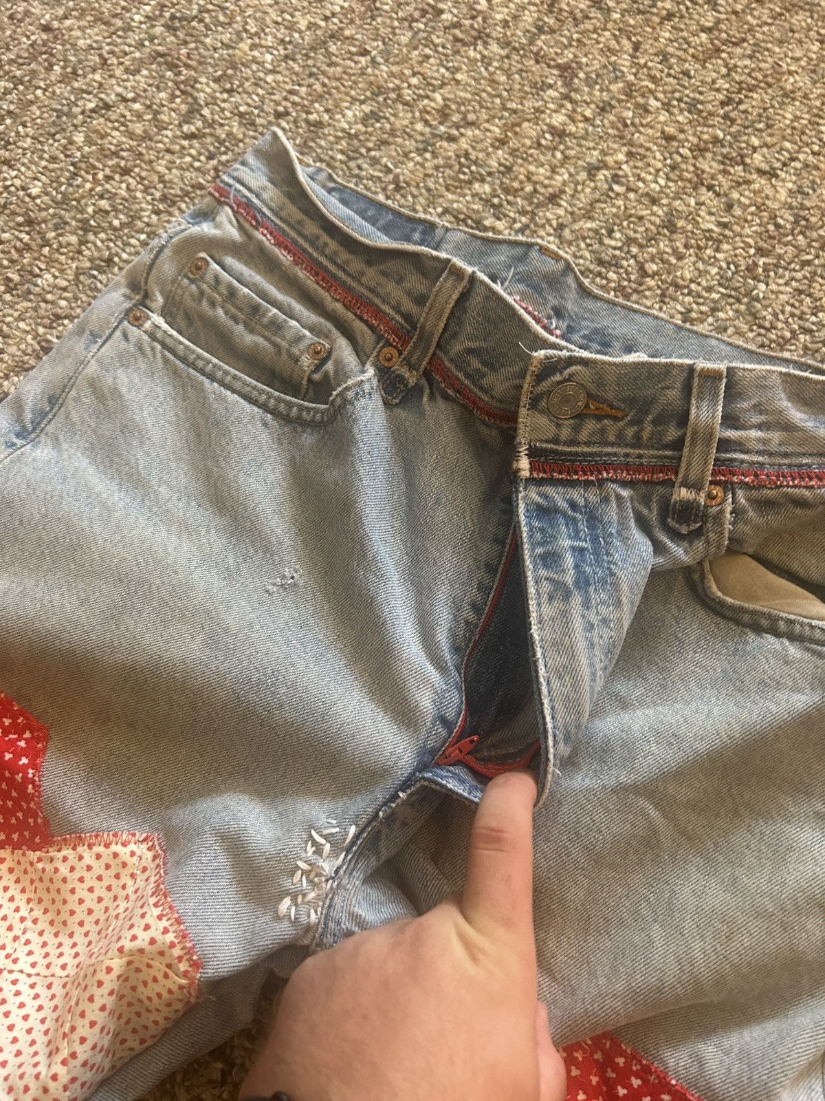 Other 1/1 Your World distressed repair quilted patchwork denim Size US 32 / EU 48 - 6 Thumbnail