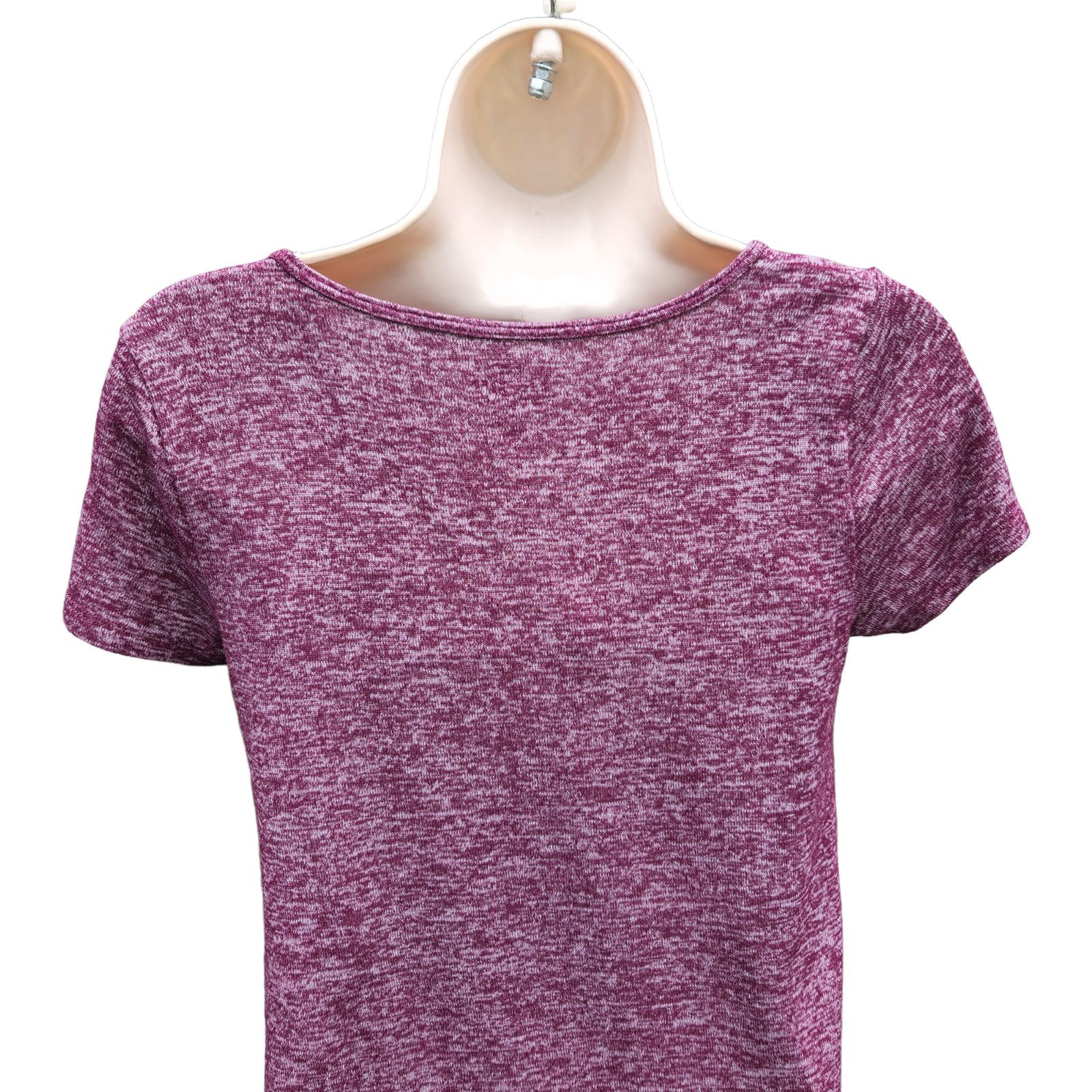 Hollister Hollister Women's Maroon Marbel V-Neck Short Sleeve Size XS Size XS / US 0-2 / IT 36-38 - 8 Thumbnail