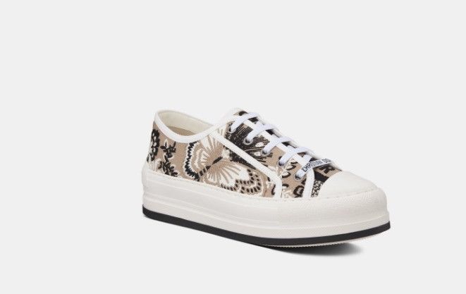 Dior o1w1db11224 Embroidered Cotton Platform Sneakers Size US 12 / IT 42 - 2 Thumbnail