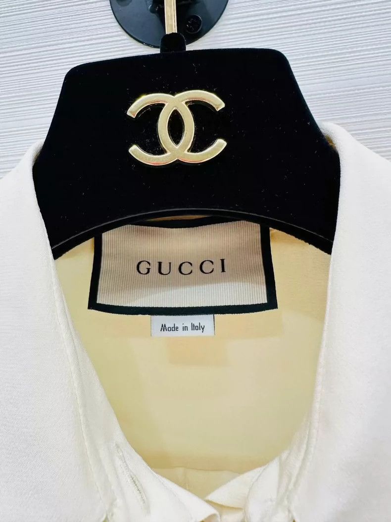 Gucci GucciBeige ribbon shirt 2503-Nextarrow Size XS / US 0-2 / IT 36-38 - 2 Thumbnail