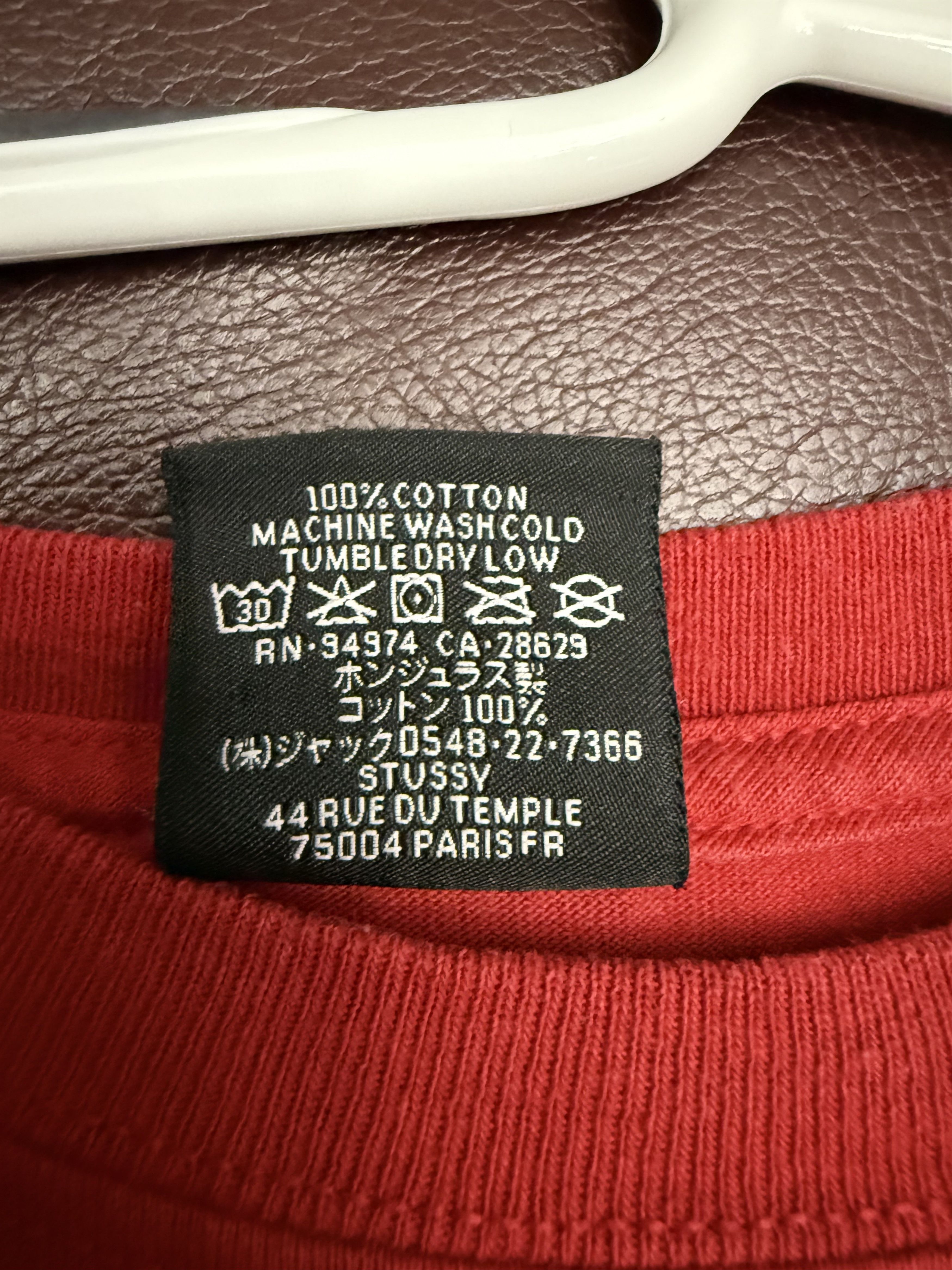 Stussy Red Stussy Tee w/ back graphic Size US L / EU 52-54 / 3 - 5 Thumbnail