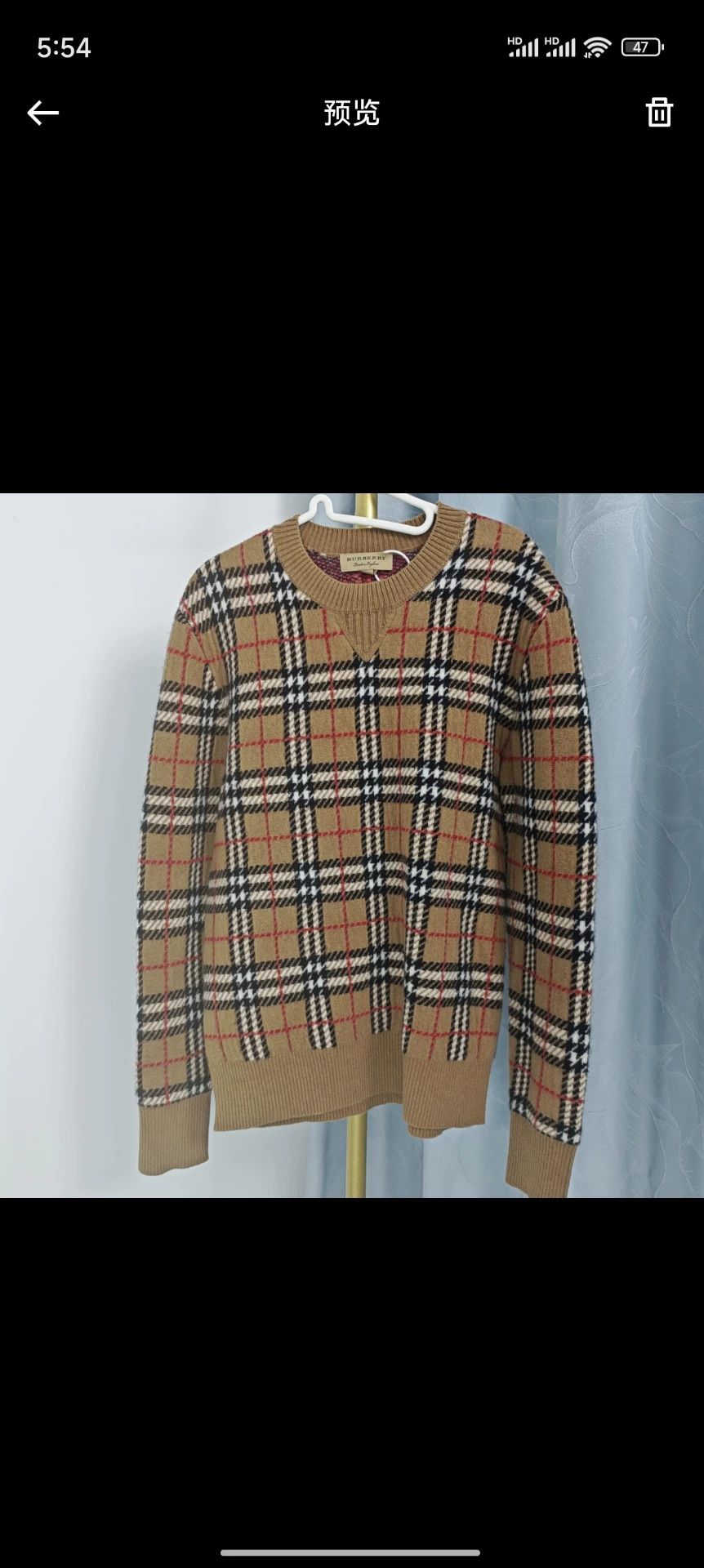 Burberry Burberry Classic Plaid Wool Sweater Size US XS / EU 42 / 0 - 1 Thumbnail