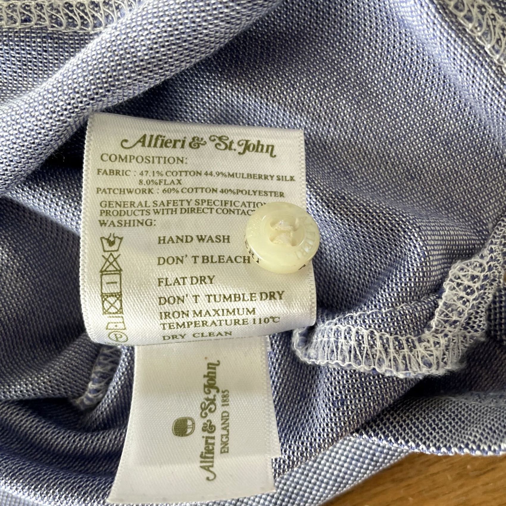 St. John St. John Polo Shirt Women Blue Knit Polo Size 52 Cotton Silk Flax Blend Short Sleeve Designer Classic Luxury Size 38" / US 16 / IT 52 - 8 Thumbnail