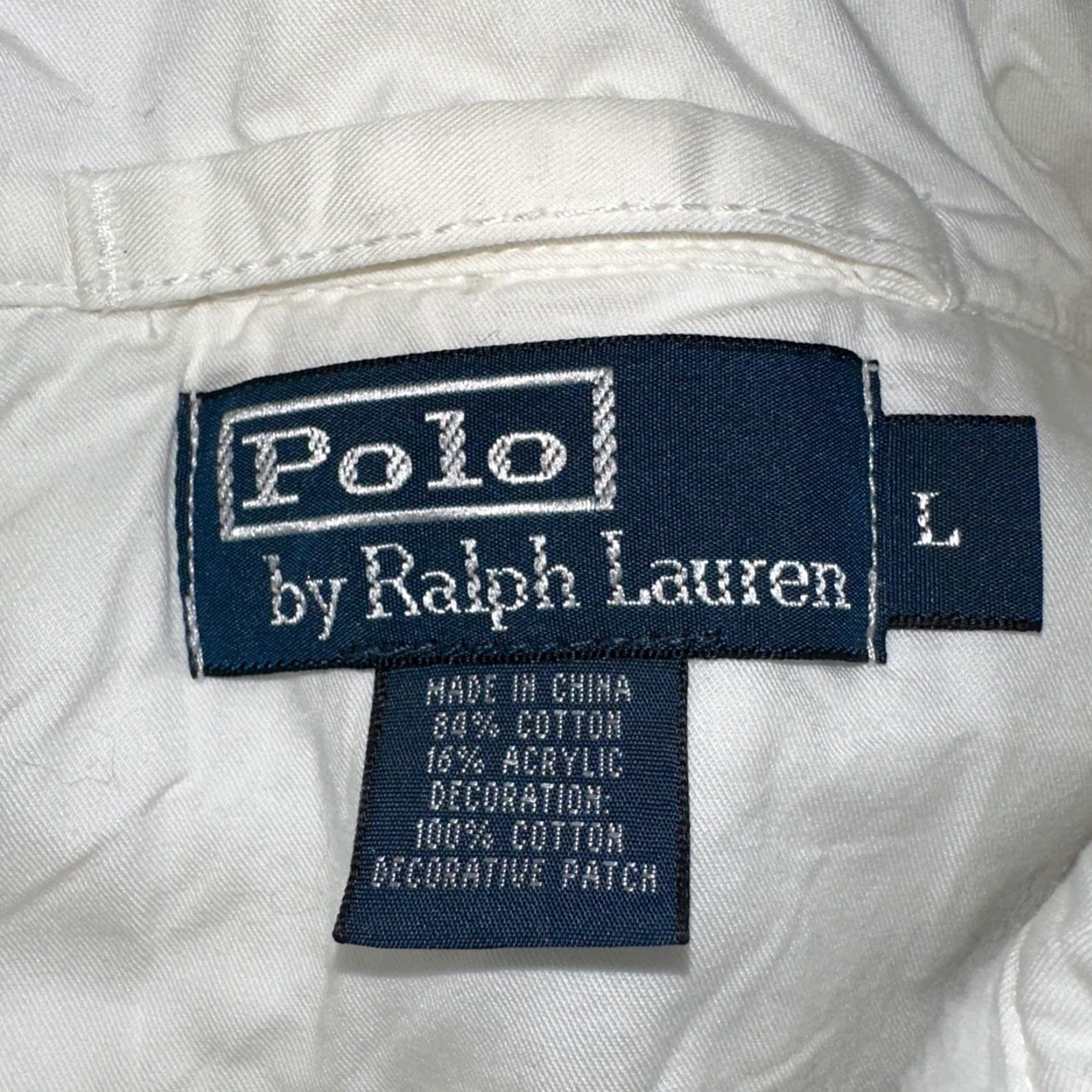Ralph Lauren VINTAGE Polo Ralph Lauren Jacket Coat RL Logo Zip Hooded White Blue 90s Mens L Size US L / EU 52-54 / 3 - 3 Thumbnail
