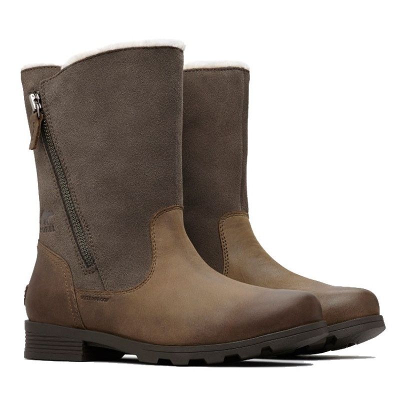 SOREL Sorel Emelie Boots Foldover Winter Leather Shearling Brown 8 Size US 8 / IT 38 - 1 Thumbnail