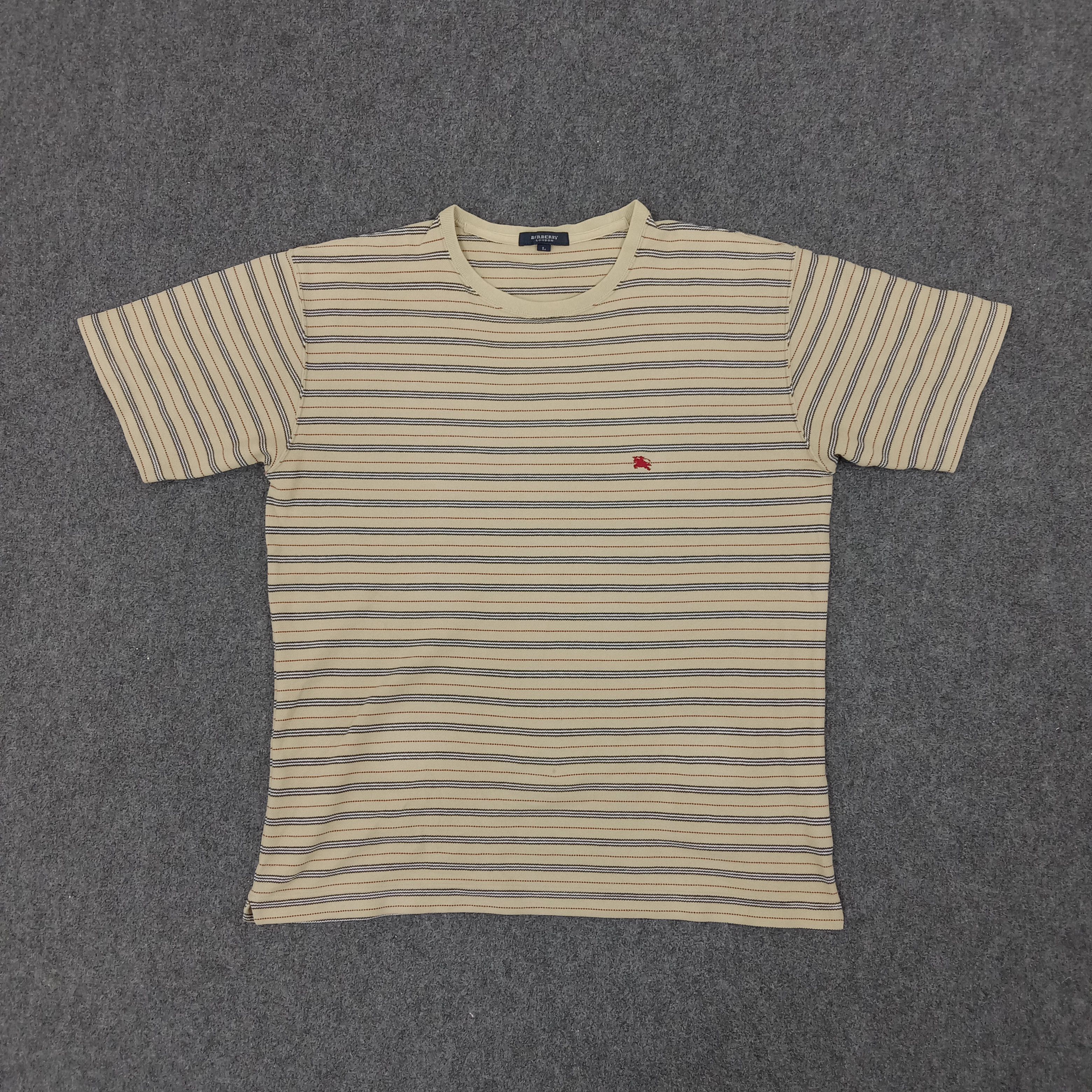 Burberry × Vintage Burberry London Striped Tshirt Size US L / EU 52-54 / 3 - 1 Thumbnail