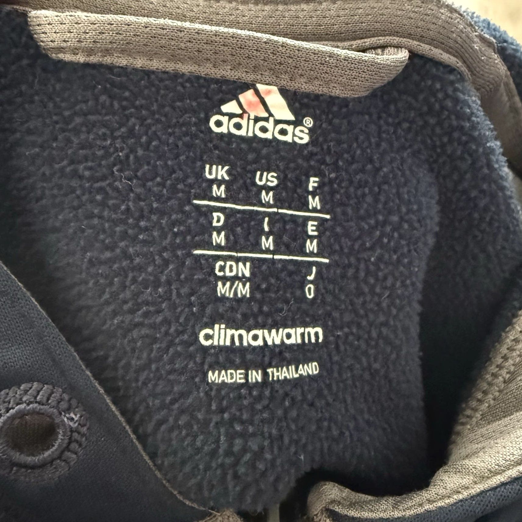 Adidas Adidas Hoodie Mens Medium Fleece Blue Gray Full Zip Climawarm Logo Zipper Pockets Navy Blue Regular Fit Size US M / EU 48-50 / 2 - 2 Thumbnail