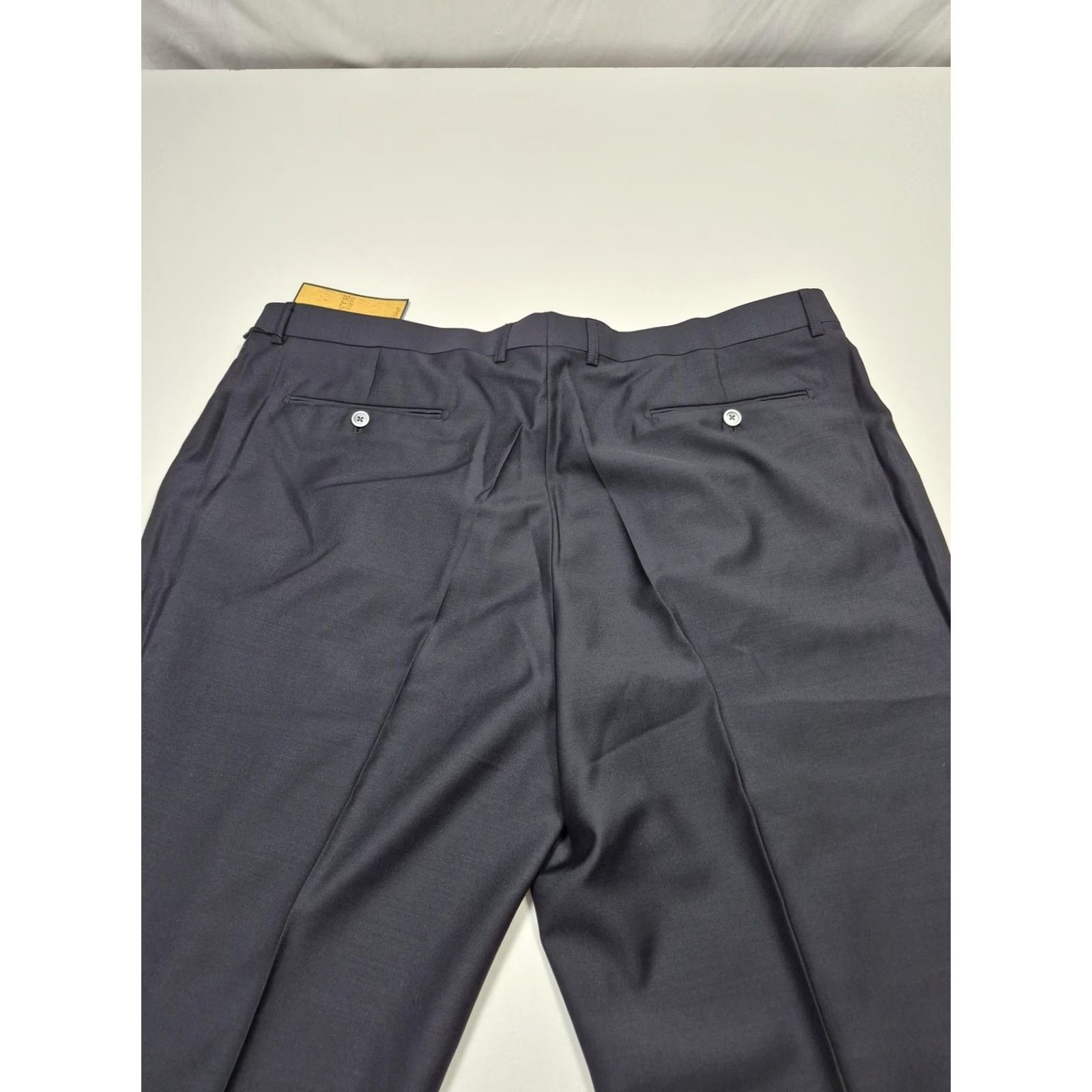 Vintage Galante Pants Mens 44x36 Black Wool Flat Front Straight Unhemmed NWT Dress Size US 44 / EU 60 - 7 Thumbnail