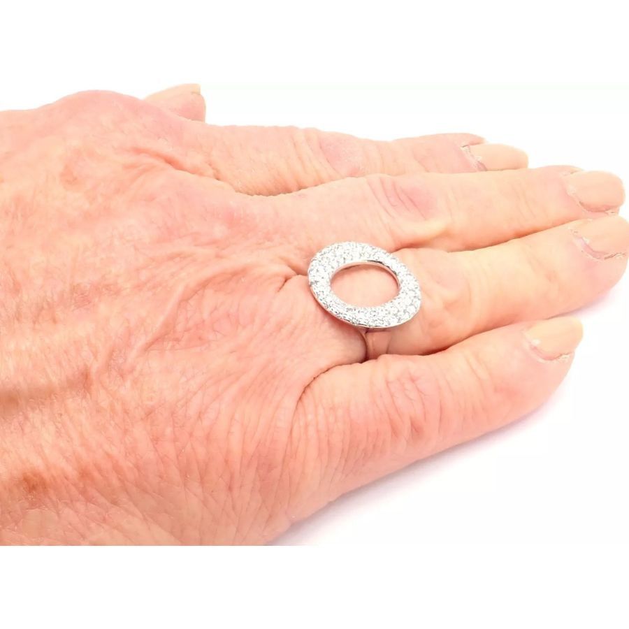 Tiffany & Co. Tiffany & Co Elsa Peretti Sevillana Platinum Diamond O Ring Size ONE SIZE - 7 Thumbnail