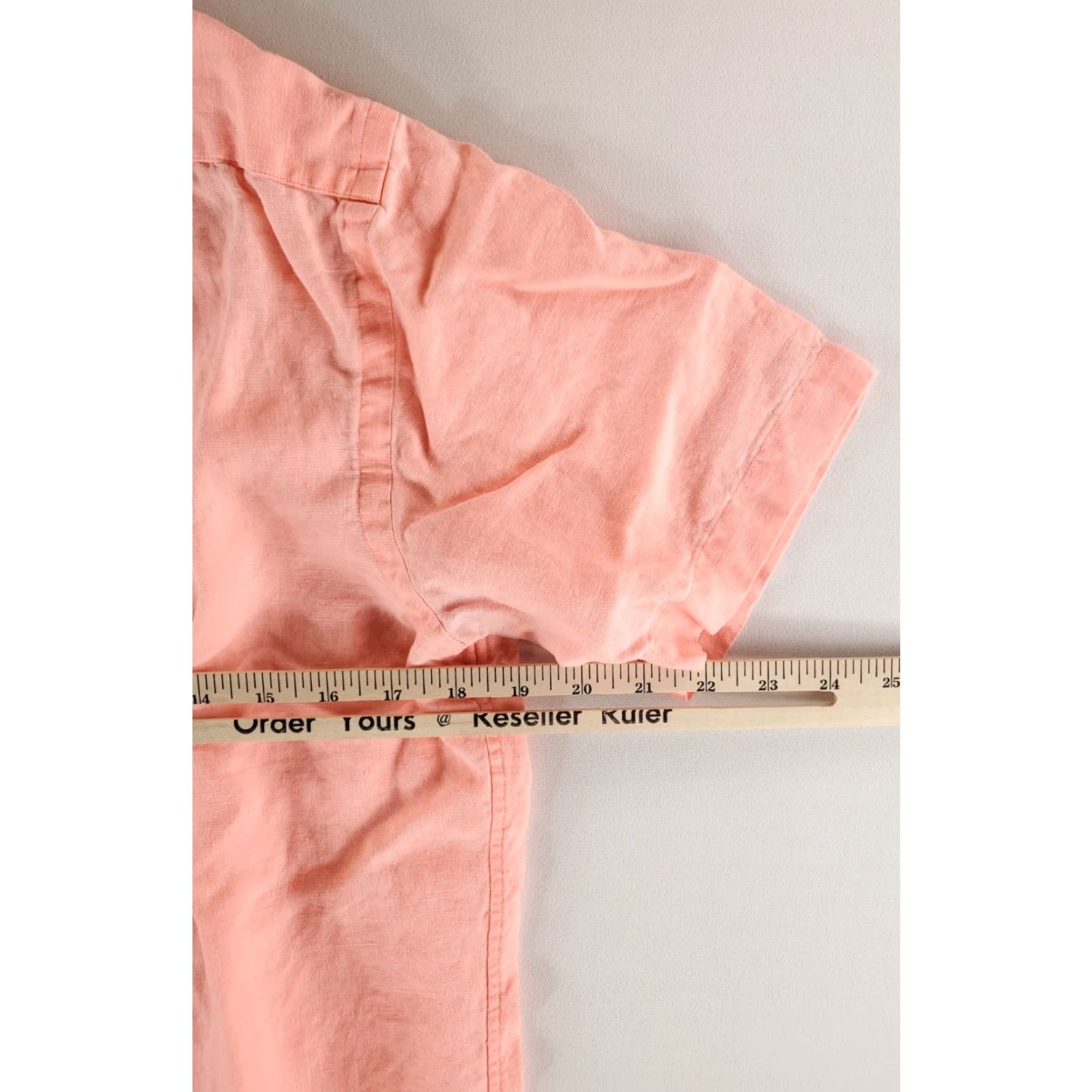 Ralph Lauren Ralph Lauren Shirt Mens S Pink Linen 100% Button-Down Short Sleeve Salmon Size US S / EU 44-46 / 1 - 4 Thumbnail