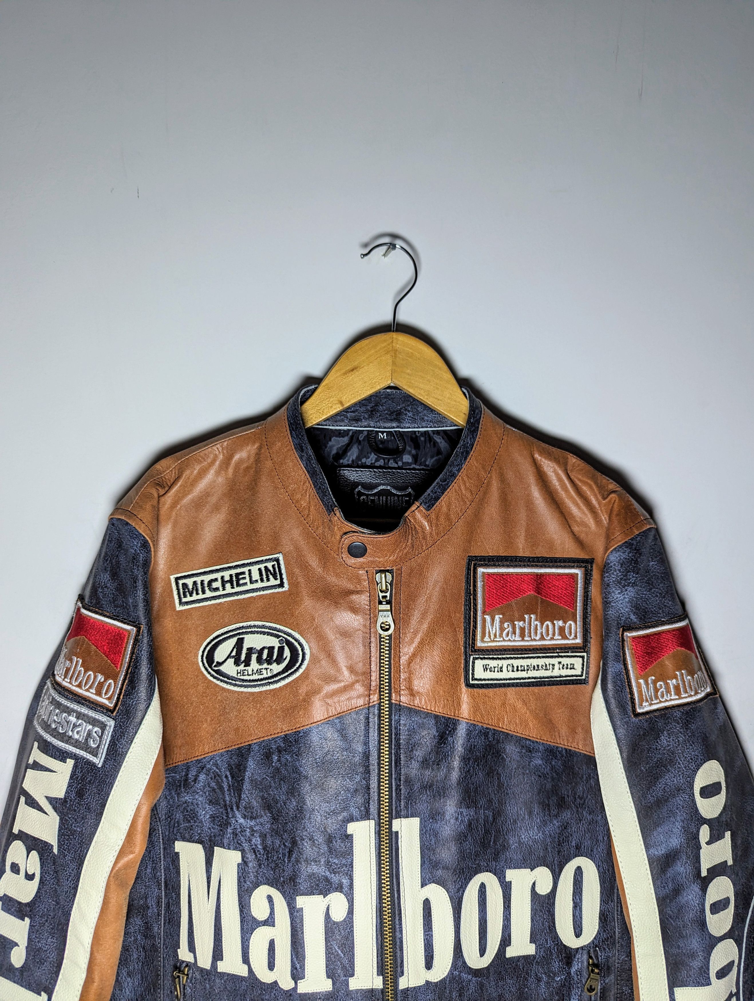 Vintage 🔥 RARE MARLBORO 🔥 LEATHER JACKET VINTAGE STREETWEAR Size US XXL / EU 58 / 5 - 6 Thumbnail