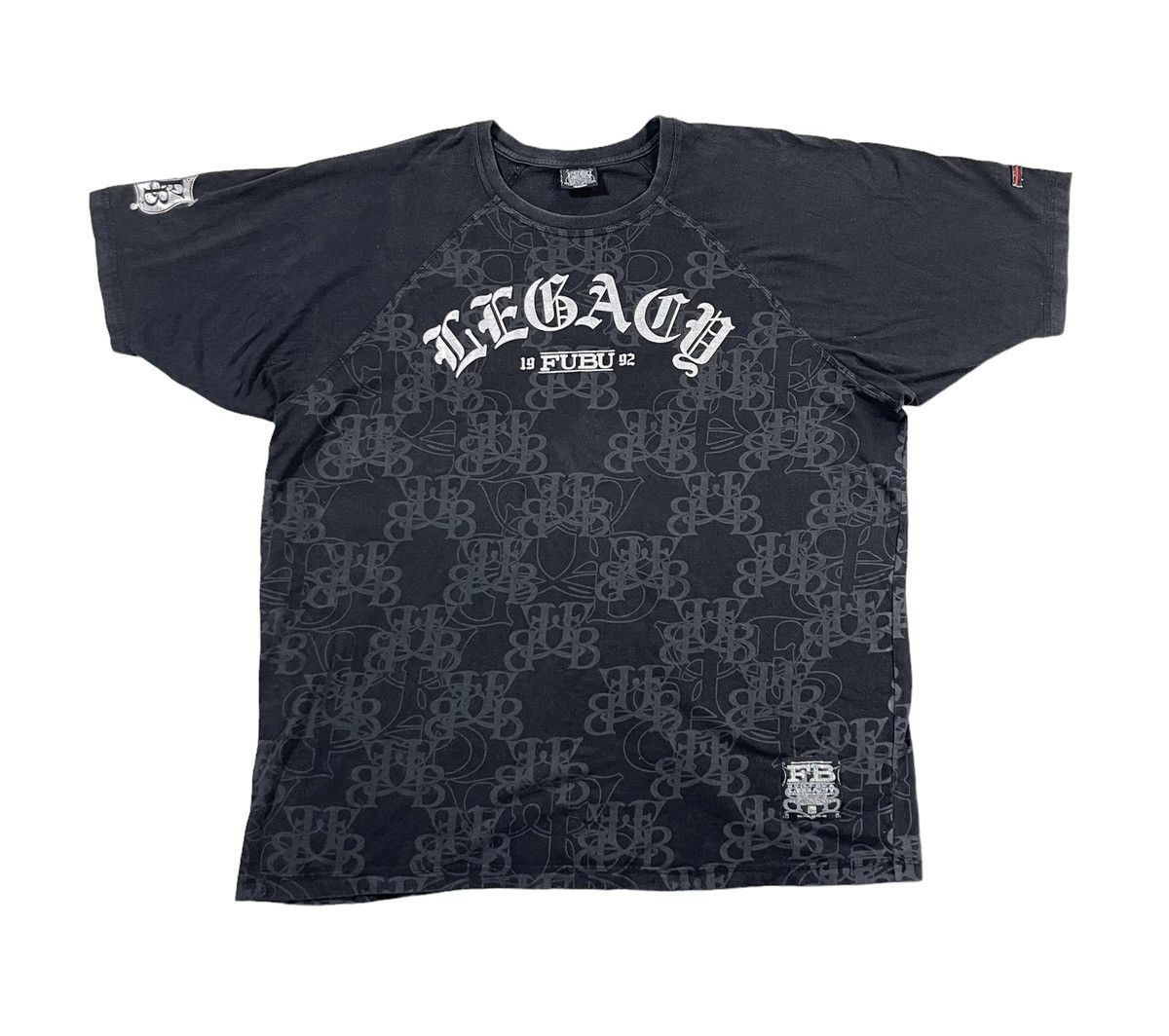 image of Fubu Limited Monogram Design Tshirt in Black, Men's (Size 2XL)