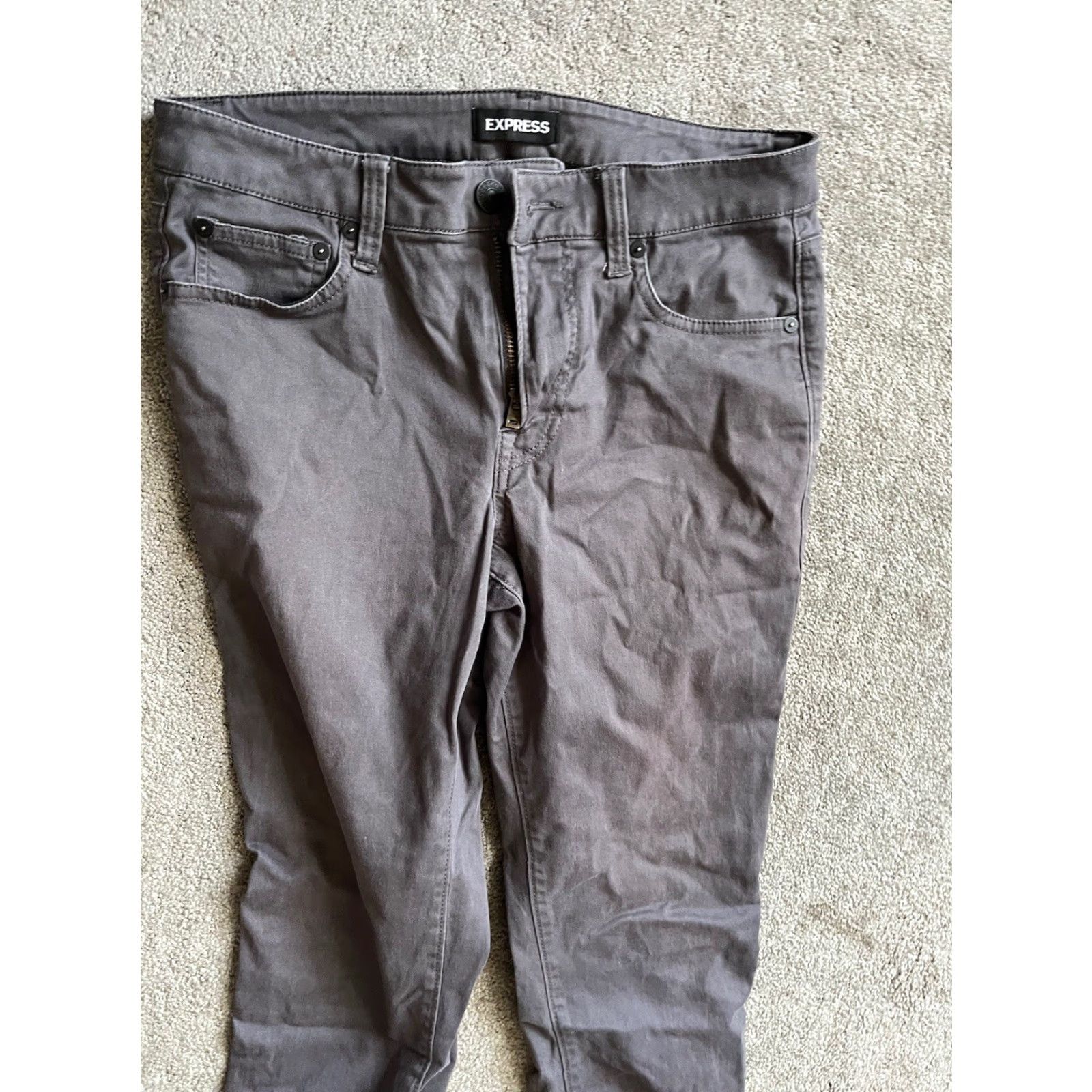 Express Express Slim Fit Denim Jeans 29x26 Mens Gray Slim Fit 5-Pocket City Size US 29 - 2 Thumbnail