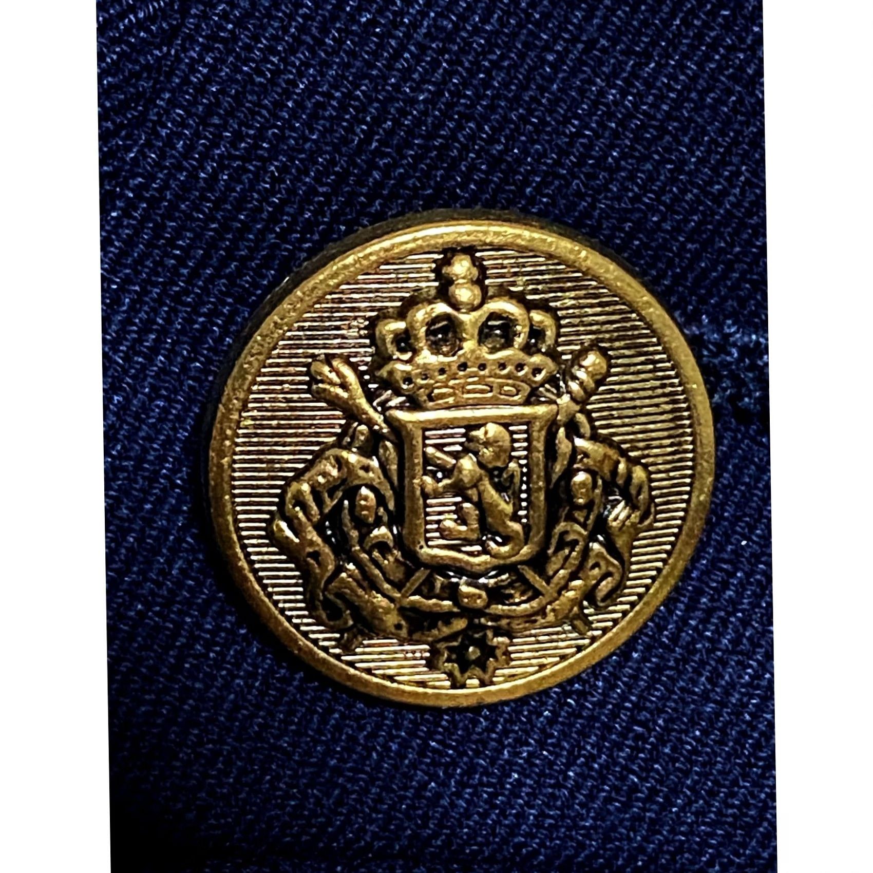 Ann Taylor Loft Navy Blue Sailor Pants 4P Nautical Gold Crest Buttons Quiet Luxury Size 27" / US 4 / IT 40 - 5 Thumbnail