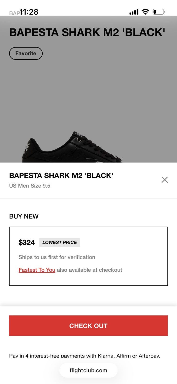 Bape BAPESTA SHARK “m2” BLACK Size US 9 / EU 42 - 10 Thumbnail
