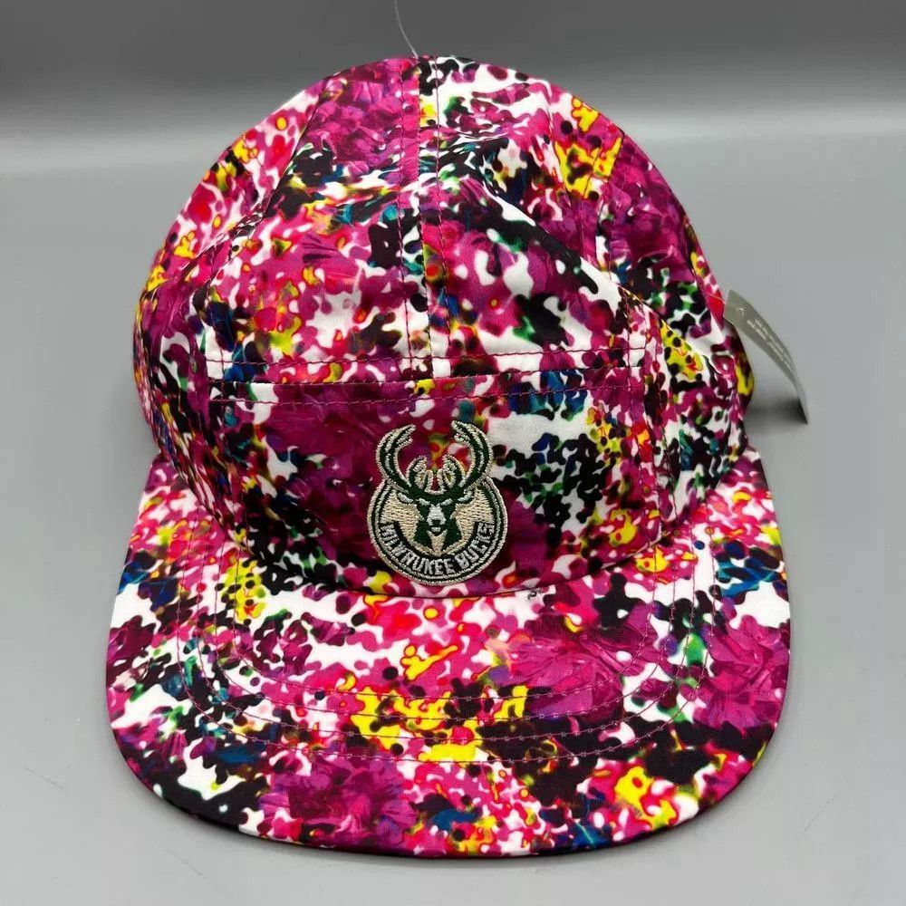 Adidas Milwaukee Bucks 5 Panel Hat Women Pink Adidas Strap Back Cap Size ONE SIZE - 1 Thumbnail