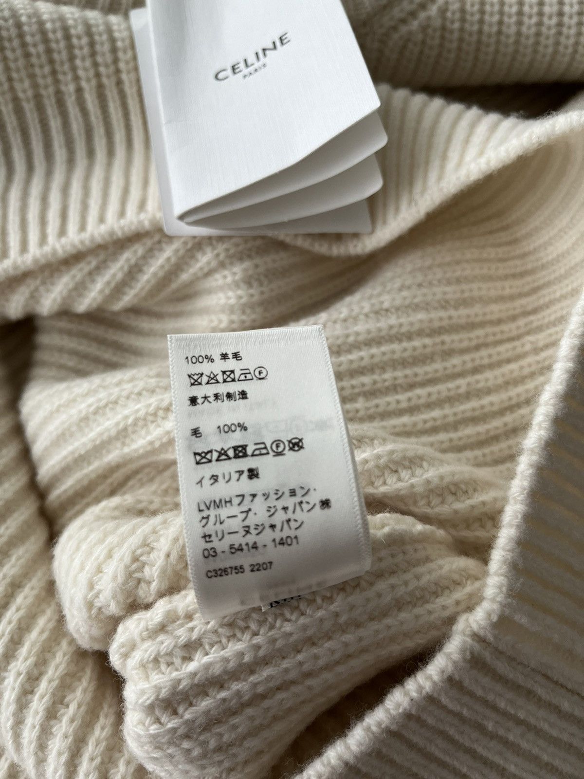 Celine × Hedi Slimane Celine by Hedi Slimane Runway Logo Wool Sweater Brand New Size US XXL / EU 58 / 5 - 14 Thumbnail