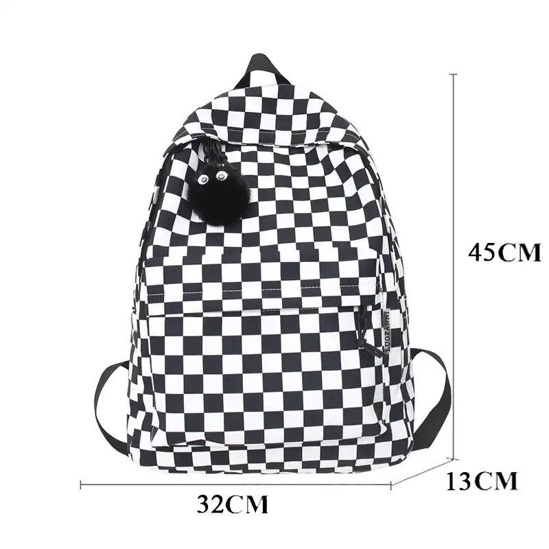 Vintage Plaid Backpack Waterproof Leisure Shoulder Bag Size ONE SIZE - 2 Thumbnail