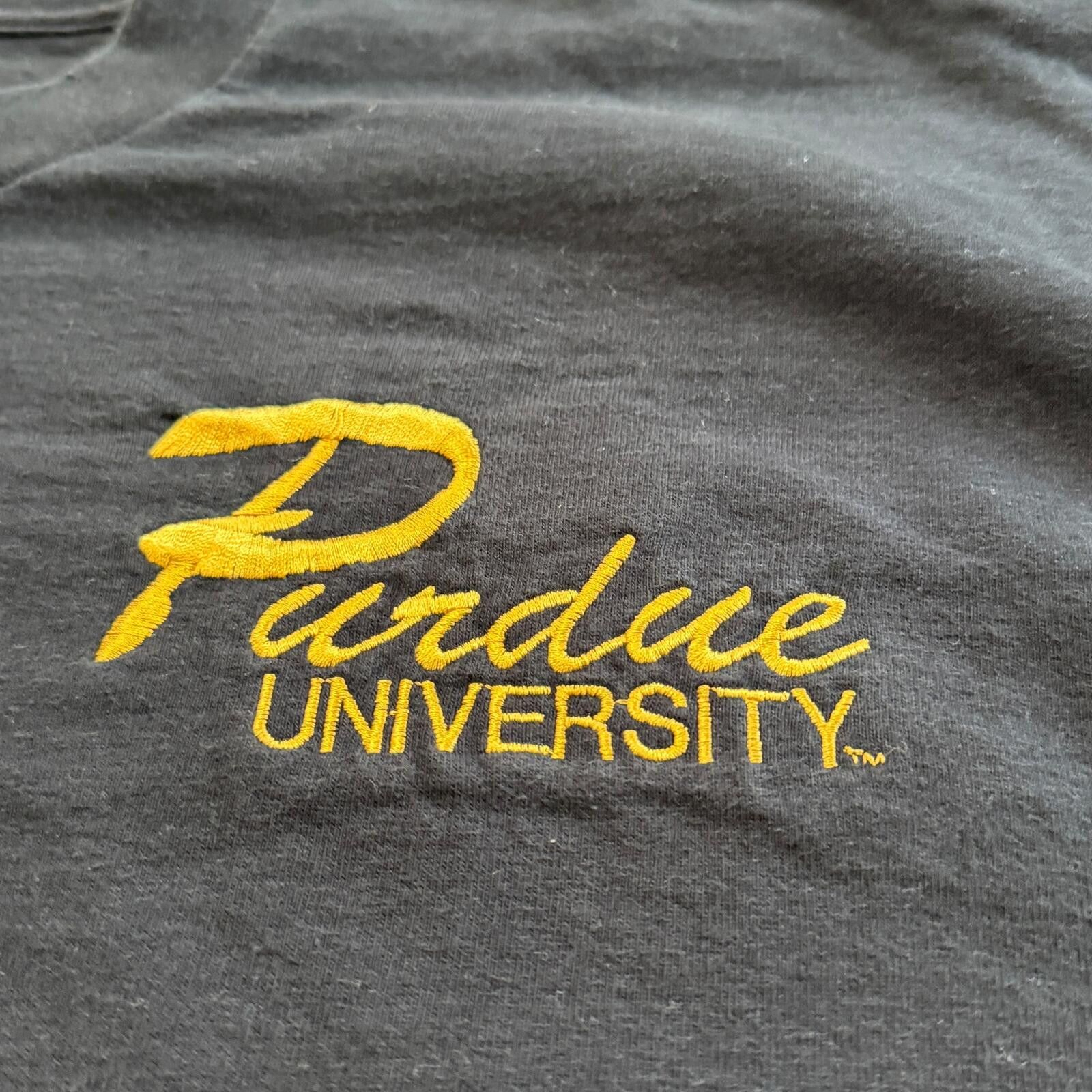 Other Vintage 90s Purdue University Single Stitch Black Tee XL Size US XL / EU 56 / 4 - 4 Thumbnail