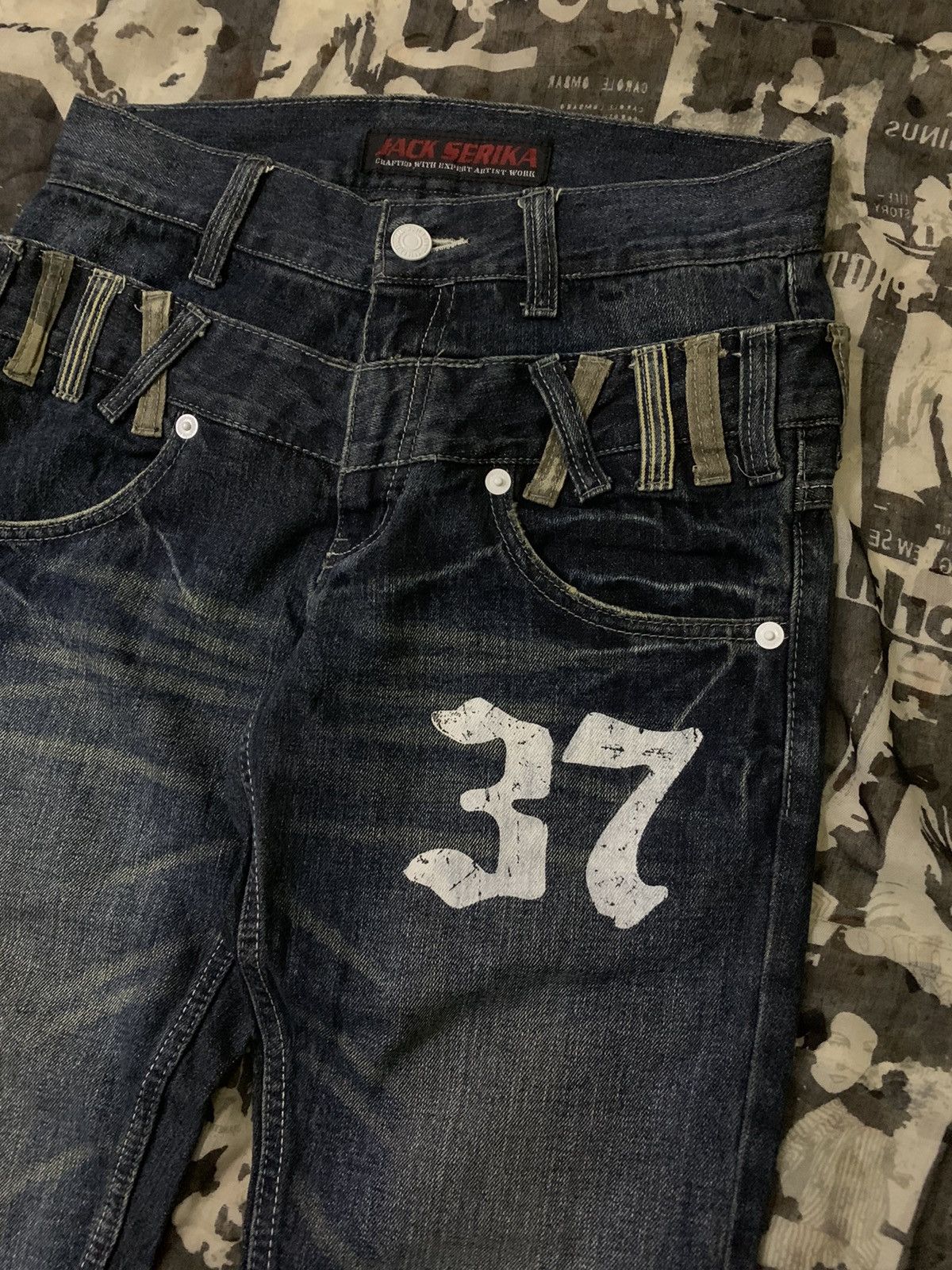 Hysteric Glamour 💥Japanese Flare Jack Serika Double Waist Wing Pocket Size US 29 - 6 Thumbnail