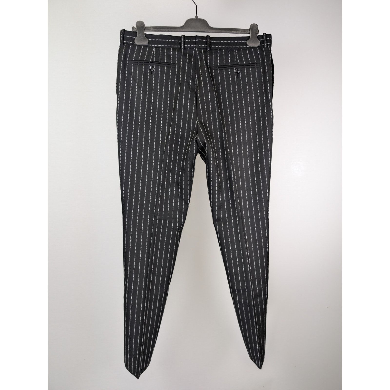 Alexander McQueen o1rshd1 McQueen Lettered Pinstripe Pants in Black/White Size US 40 / EU 56 - 11 Thumbnail
