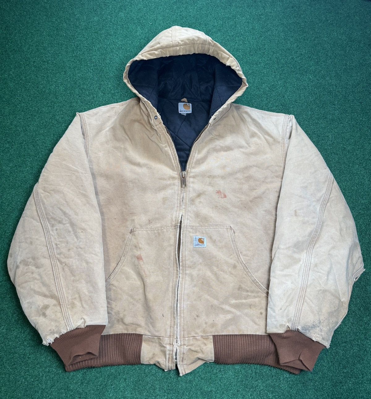Carhartt Vintage 90s Carhartt Distressed Tan Quick Duck Jacket Size US XXL / EU 58 / 5 - 1 Thumbnail