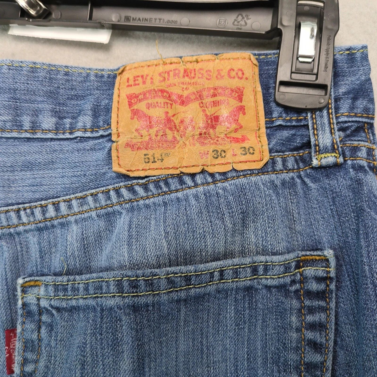 Levi's Levi's 514 Straight Fit Jeans Men's 30x29 Medium Wash Cotton Size US 30 / EU 46 - 3 Thumbnail