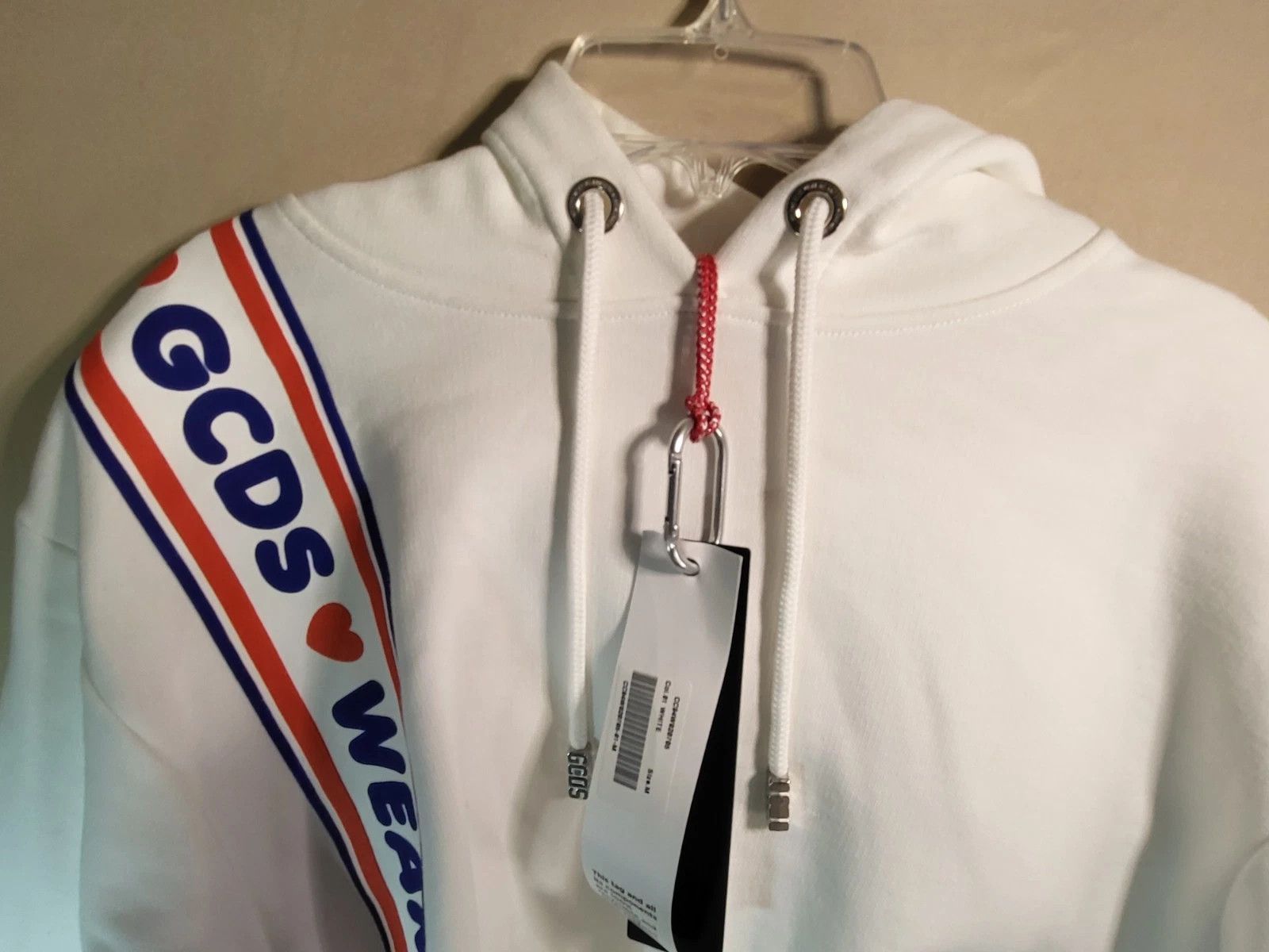 GCDS GCDS Wear Cropped White Heart Cotton Sweatshirt Hoodie Size M / US 6-8 / IT 42-44 - 8 Thumbnail