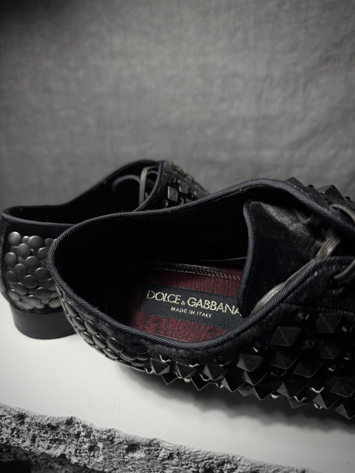 Dolce & Gabbana Dolce & Gabbana AW14 Studded Velvet Derby Size US 8 / EU 41 - 8 Thumbnail