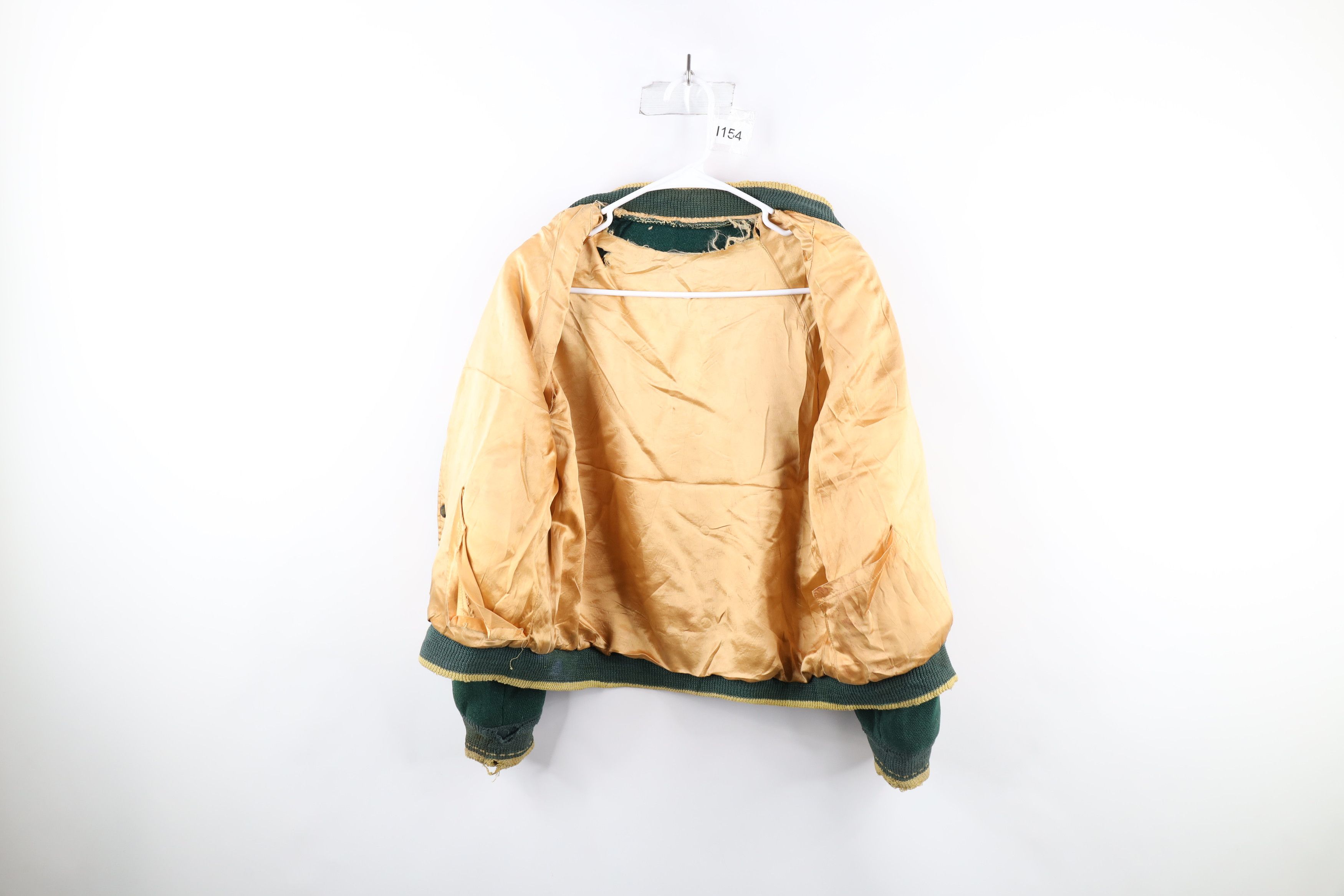 Vintage Vintage 40s 50s Streetwear Wool Varsity Jacket Green USA Size US M / EU 48-50 / 2 - 11 Thumbnail