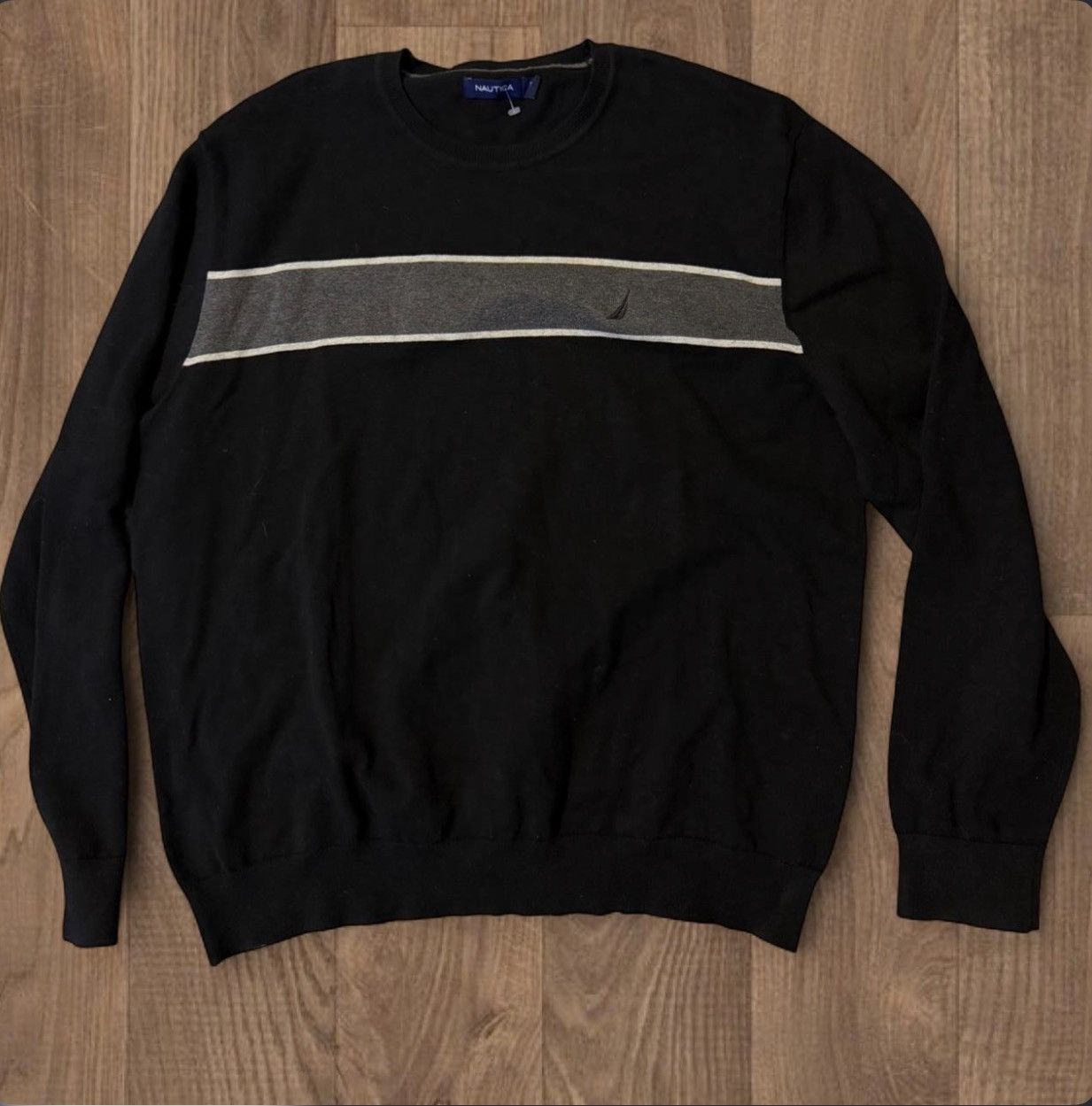 Nautica Nautica black and grey striped crewneck sweater Size US M / EU 48-50 / 2 - 1 Thumbnail