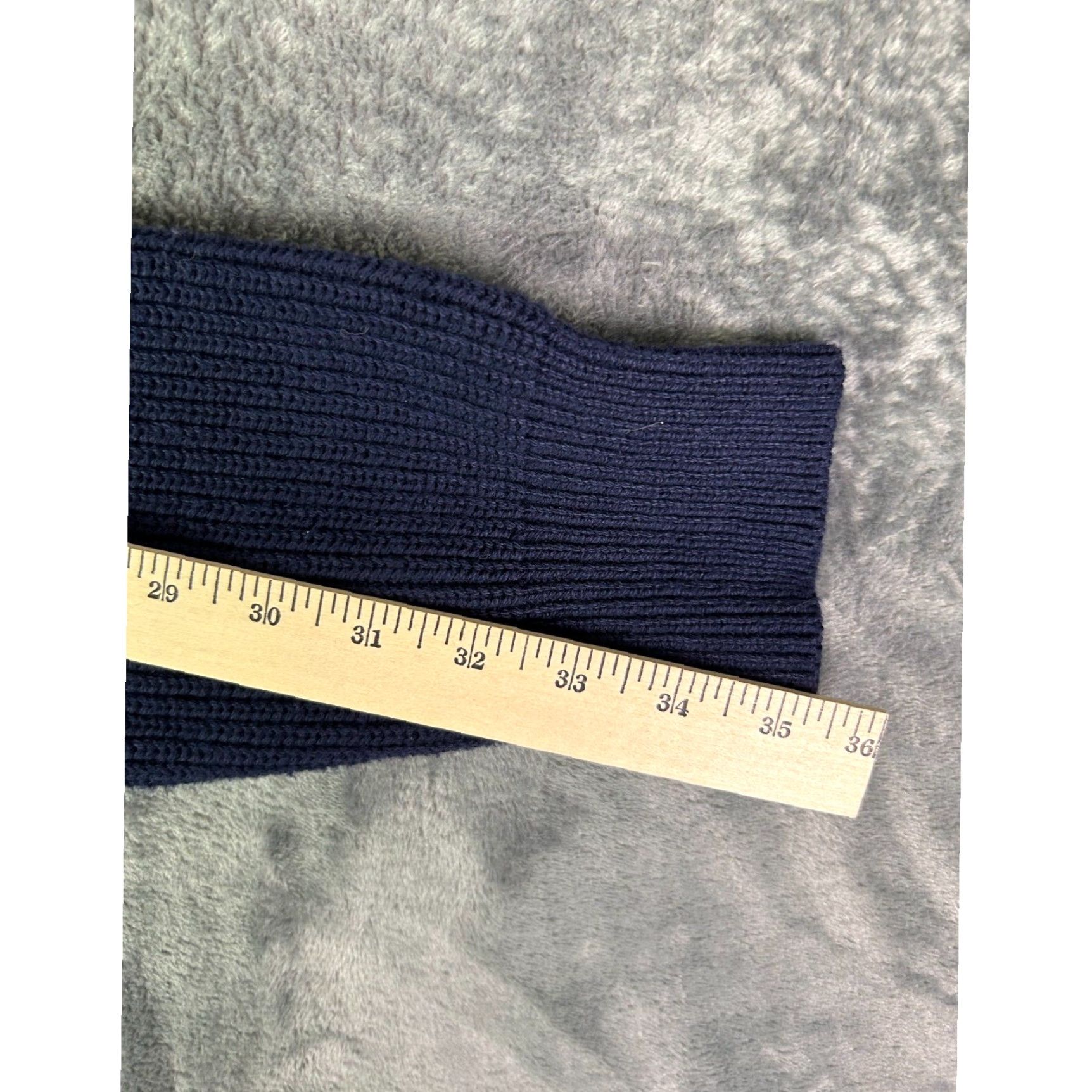 J.Crew J.Crew Sweater Navy Knit Crewneck XL with Suede Shoulder Patches - Men's Crew Neck Pullover, Classic, Long Sleeve, 100% Cotton Size US XL / EU 56 / 4 - 5 Thumbnail