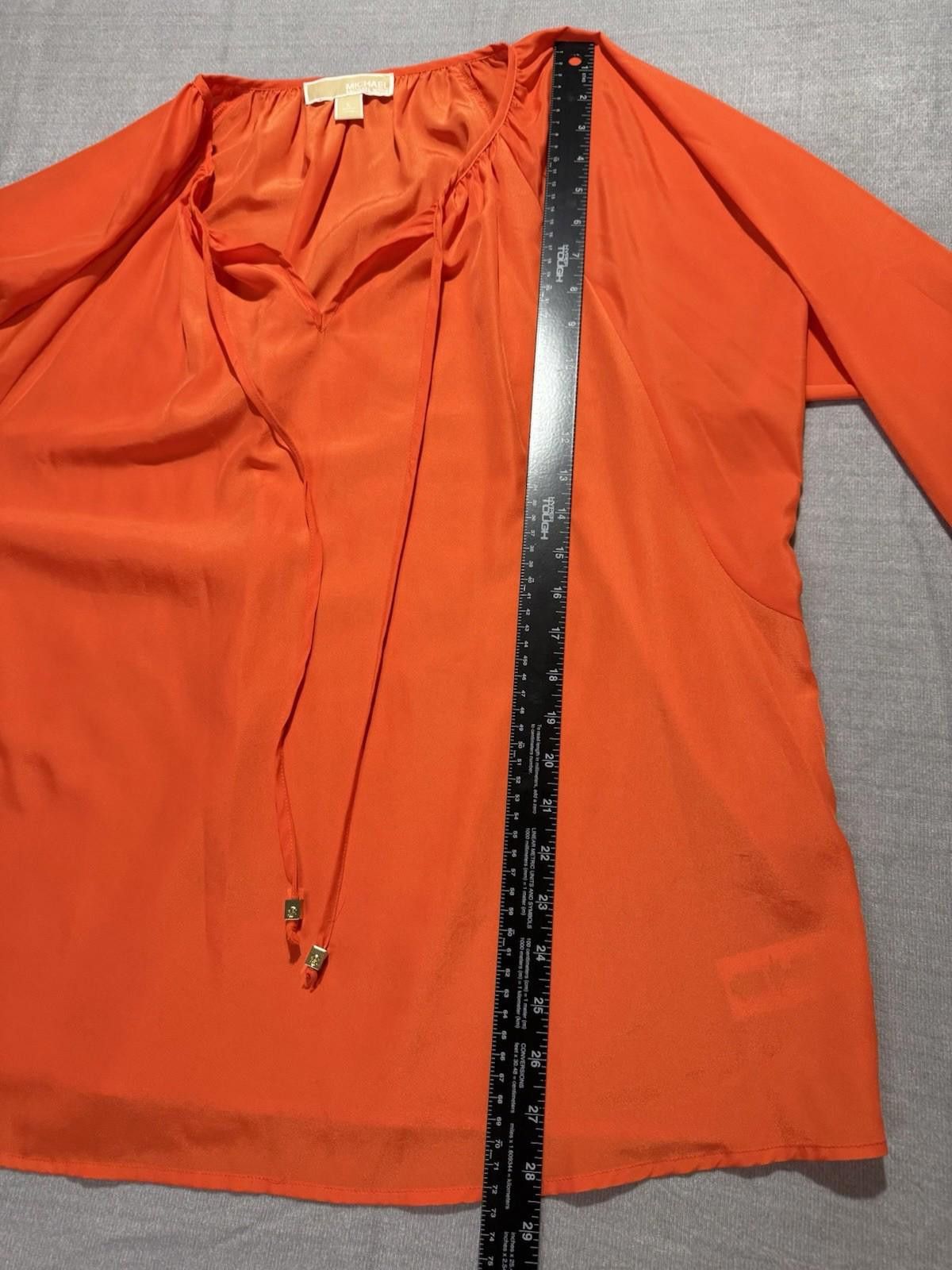 Michael Kors Michael Kors Peasant V-Neck Blouse 3/4 Sleeve Tie-Front L Size L / US 10 / IT 46 - 7 Thumbnail