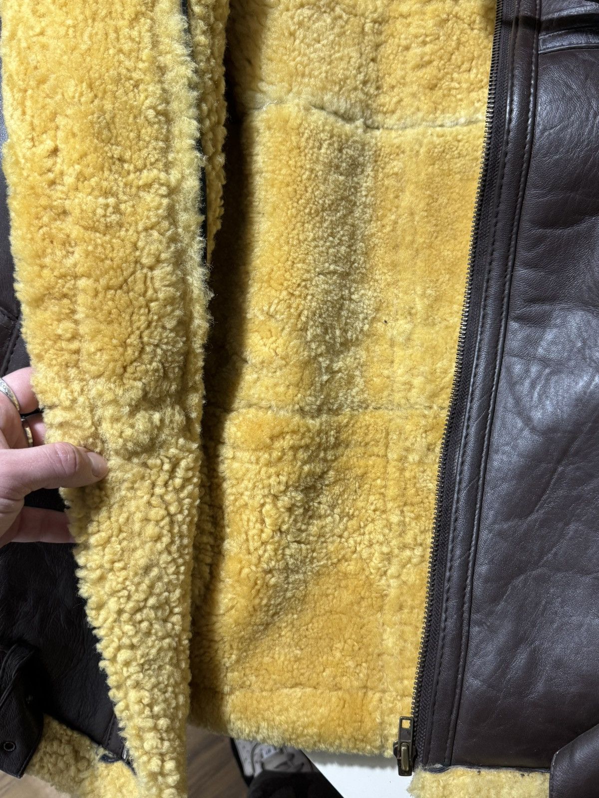 Vintage Vintage 90s Aviator Winter Leather Sherpa Jacket Size US XL / EU 56 / 4 - 5 Thumbnail