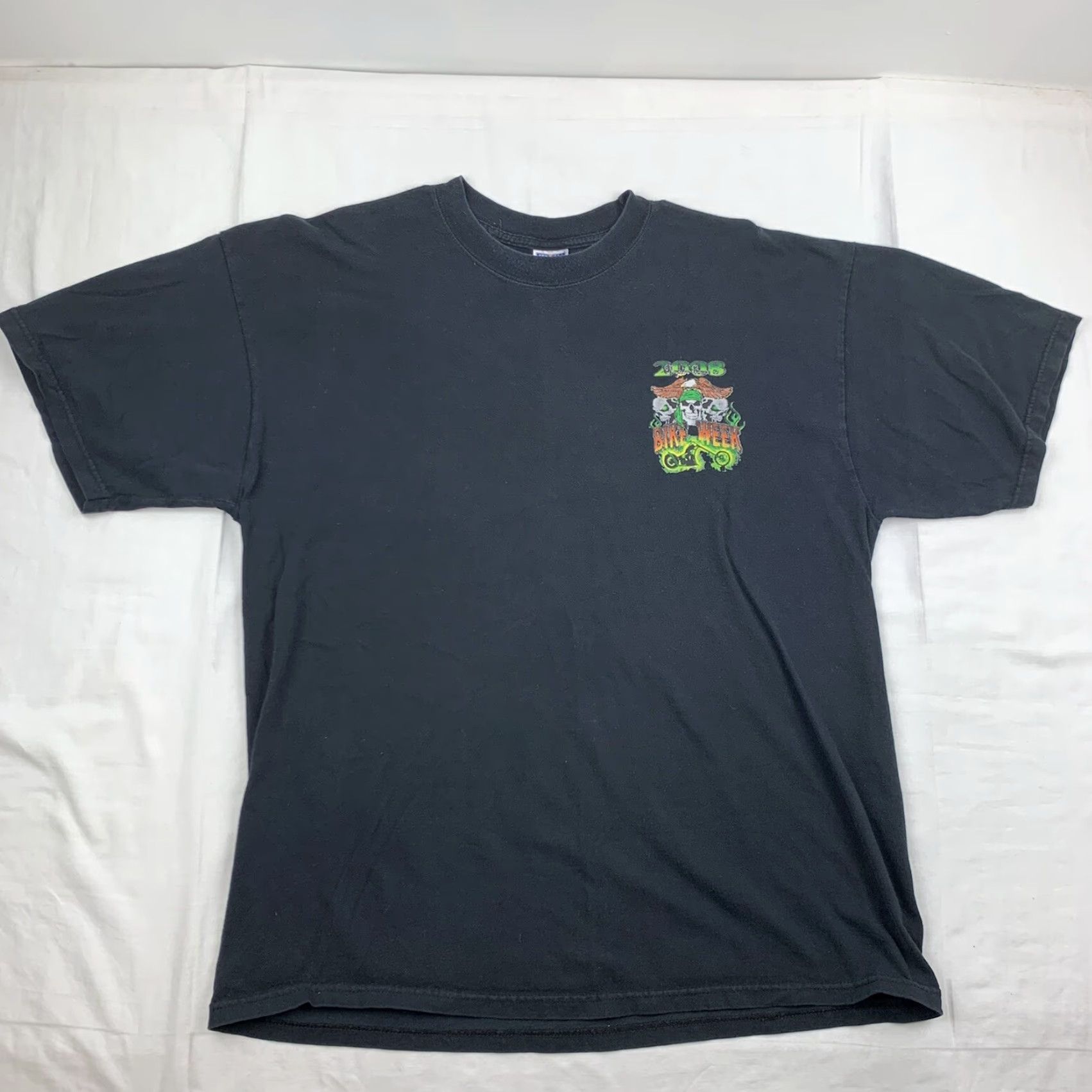 Jerzees VINTAGE Daytona Beach Bike Week T Shirt Adult XL Black 2008 Motorcycle Biker USA Size US XL / EU 56 / 4 - 3 Thumbnail