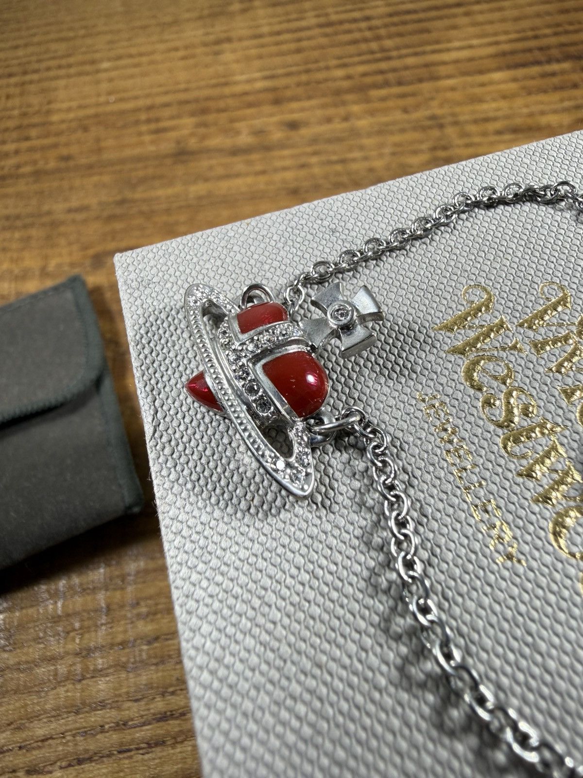 Vivienne Westwood Vivienne Westwood Diamante Heart Pendant Bracelet In Silver Size ONE SIZE - 3 Thumbnail
