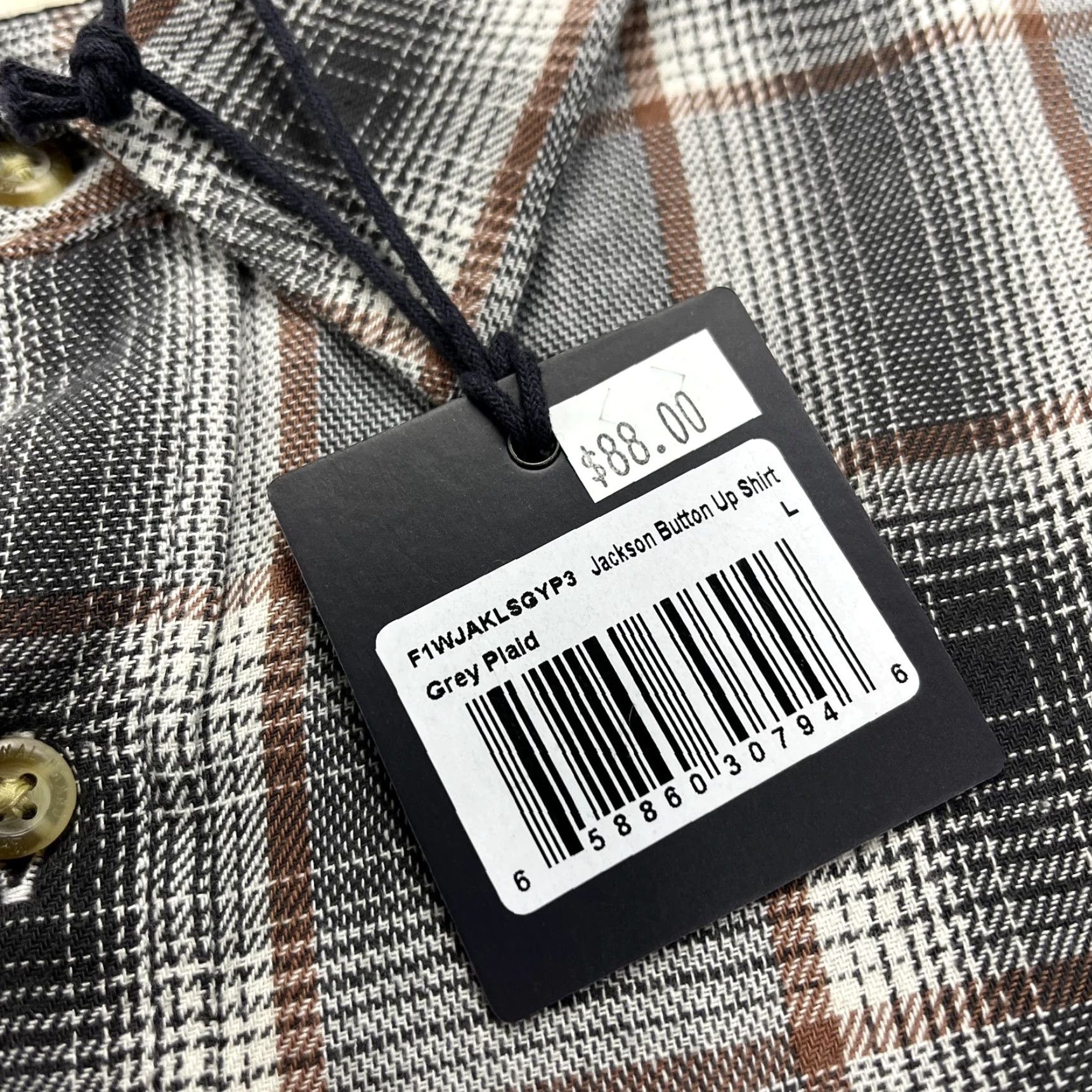 J Brand The Normal Brand Shirt Mens Large Gray Plaid Jackson Button Up Flannel NWT Size US L / EU 52-54 / 3 - 4 Thumbnail