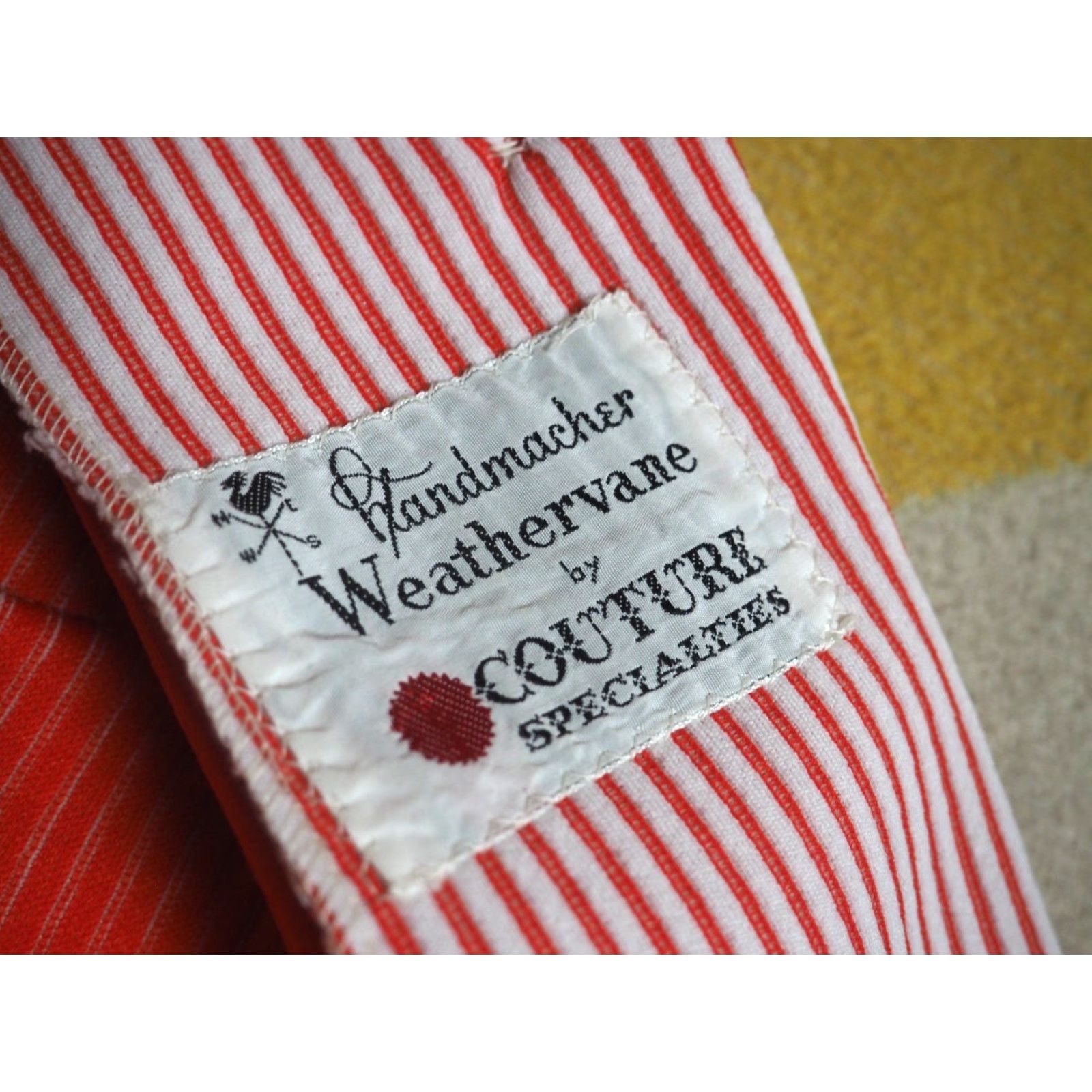 Vintage VTG 60s 70s Couture Weathervane Orange White Hippy Poly Blazer Jacket Womens S Size S / US 4 / IT 40 - 4 Thumbnail