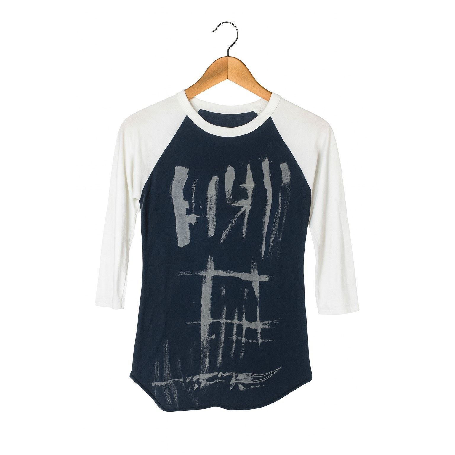 Other Black & White Distressed Graphic Raglan Tee Size M (Edgy Str Size M / US 6-8 / IT 42-44 - 4 Thumbnail