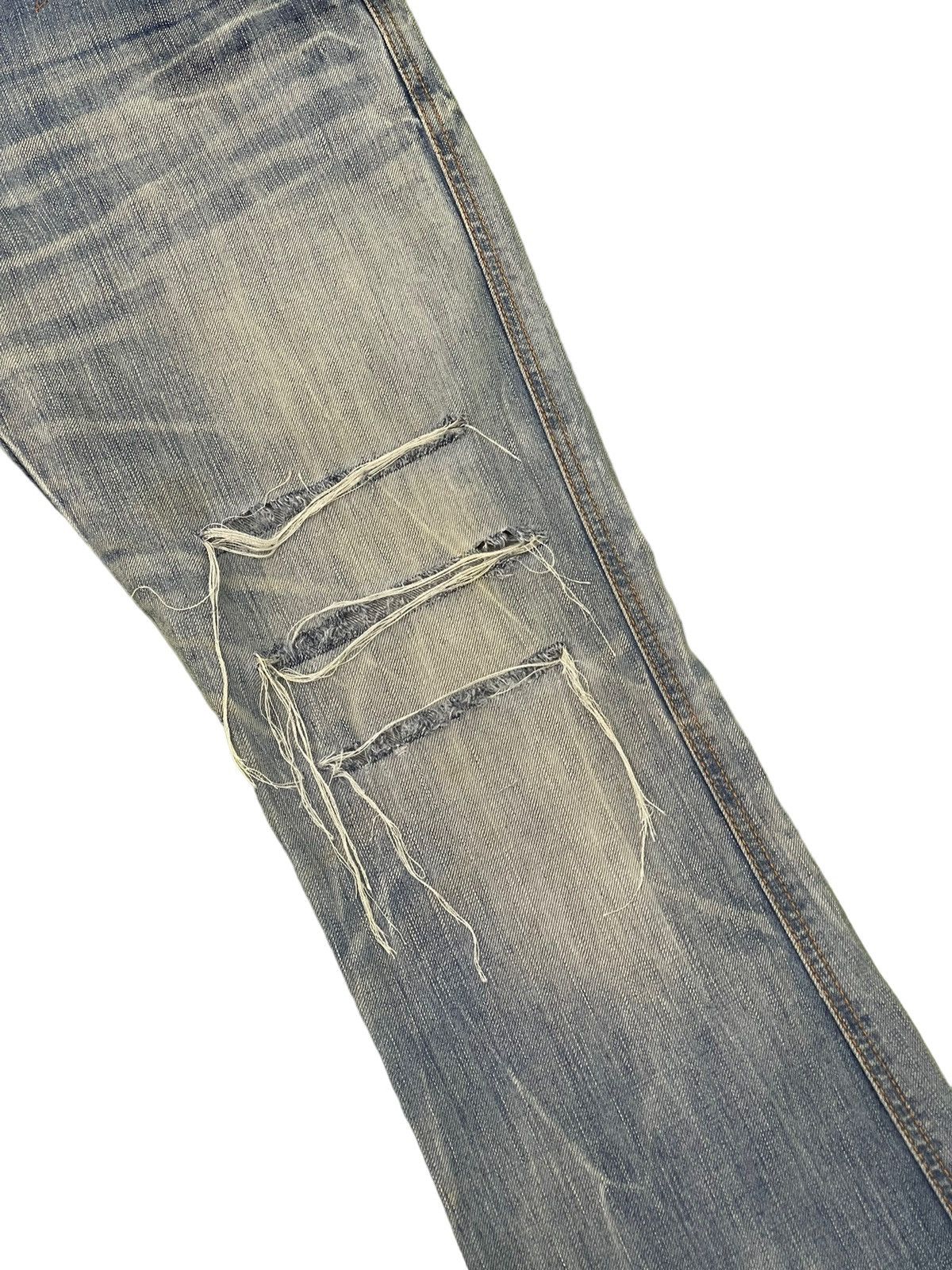 Japanese Brand Flare Jeans Edwin Japan Distress Faded Boot Cut 7🟦5 Size US 35 - 7 Thumbnail
