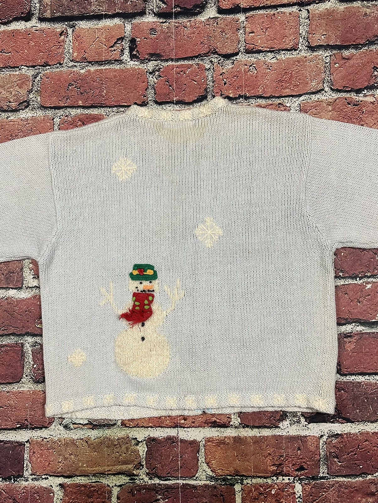 Other Vintage BellePointe Christmas Knit Cardigan Sweater Snowman Size XL / US 12-14 / IT 48-50 - 4 Thumbnail