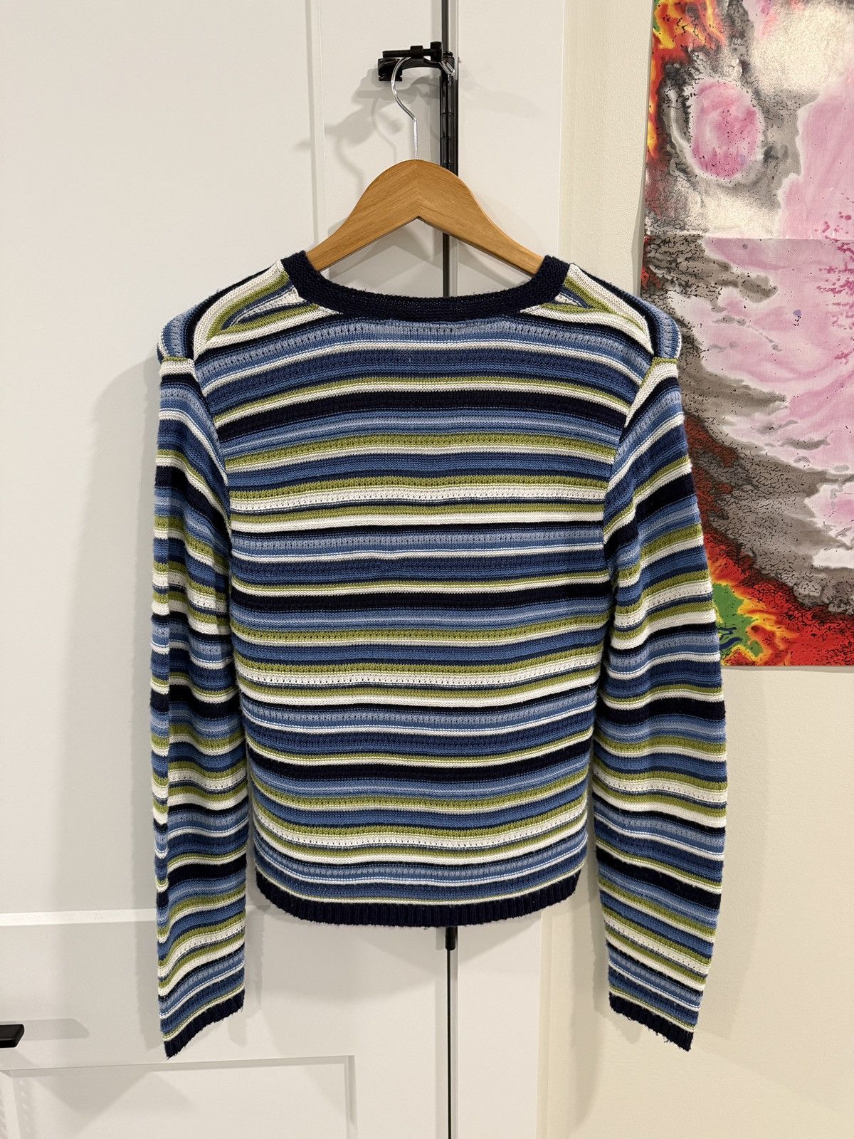 Other Vintage Croquet Club Women Striped Knit Sweater Made In USA Size L / US 10 / IT 46 - 2 Thumbnail