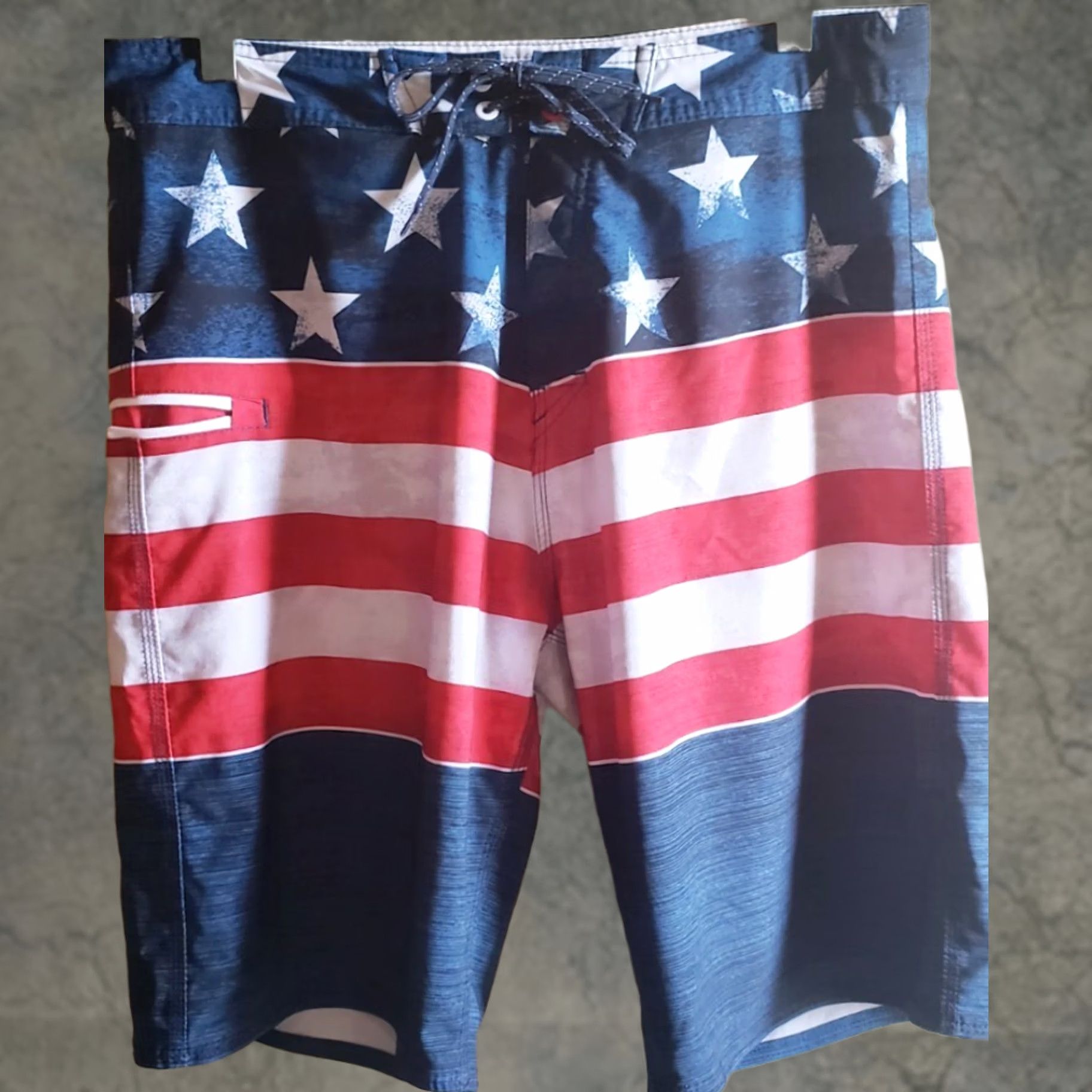 Burnside Burnside Mens Board Shorts Swim Trunks Sz 32x10 American Flag Patriotic No Liner Size US 32 / EU 48 - 1 Thumbnail