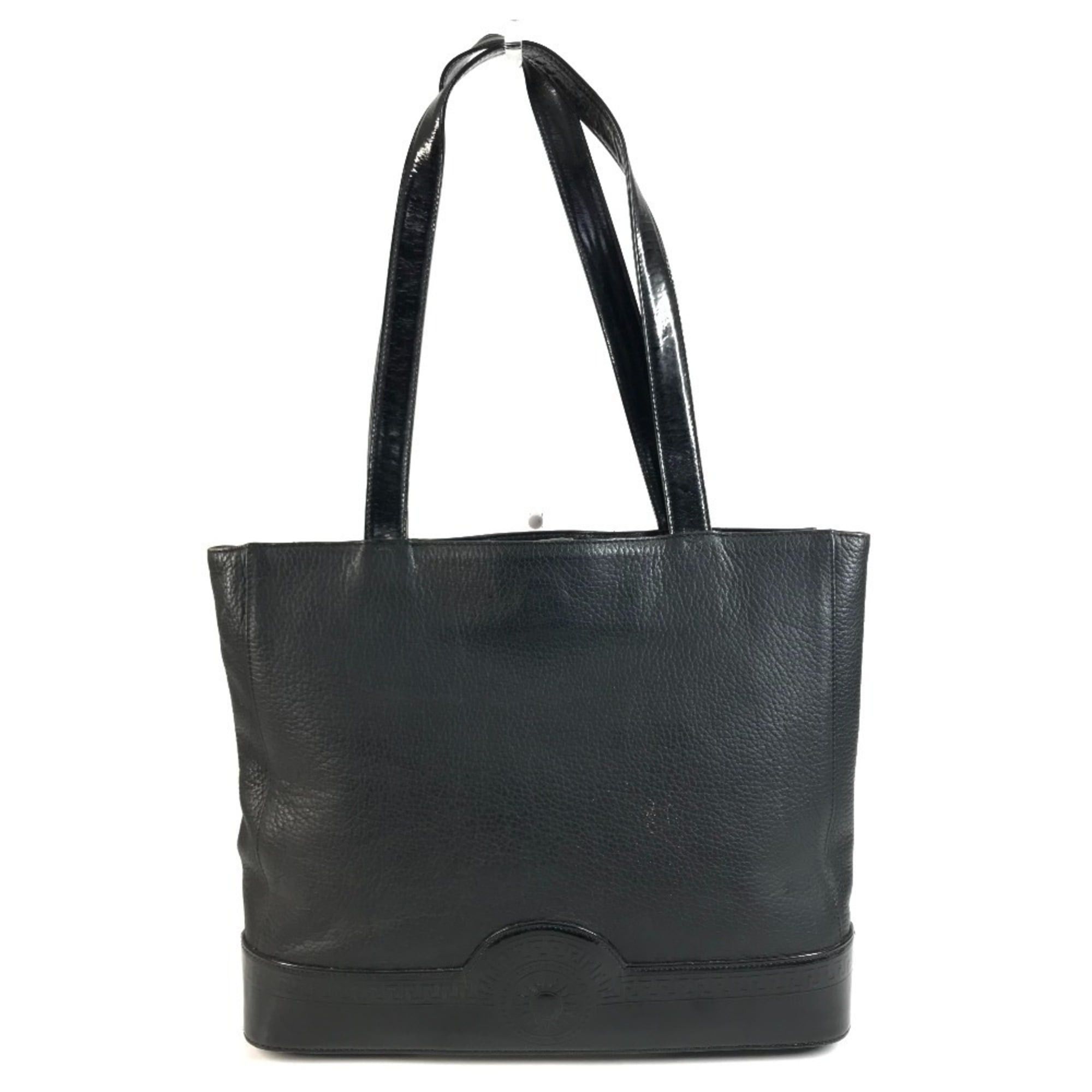 Versace VERSACE Vintage Sunburst Logo Tote Bag/Shoulder Bag, Leather, Men's/Women's, Black Size ONE SIZE - 1 Thumbnail
