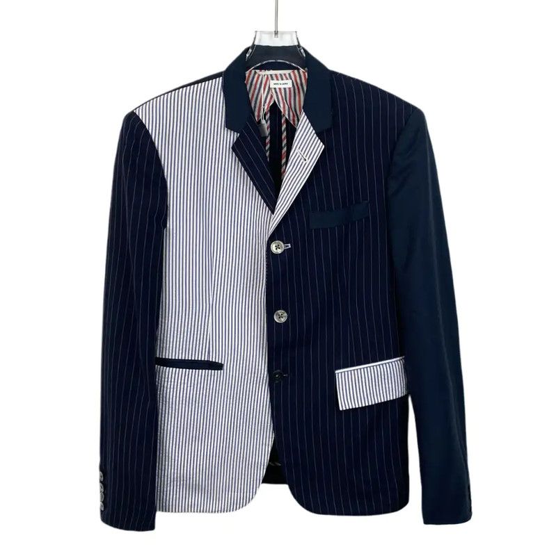 Thom Browne Thom Browne Color-Block Cotton Men's Jacket 0089 Size US M / EU 48-50 / 2 - 1 Thumbnail